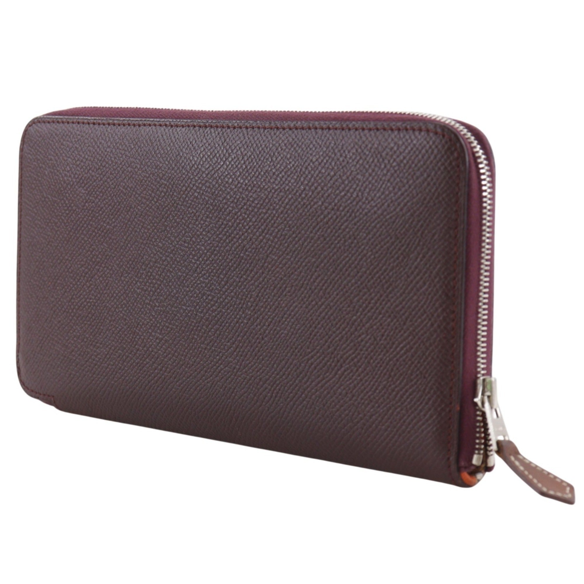 Hermes Red Color Wine Epsom Leather Long Wallet (Bi-Fold) (Pre-Owned)