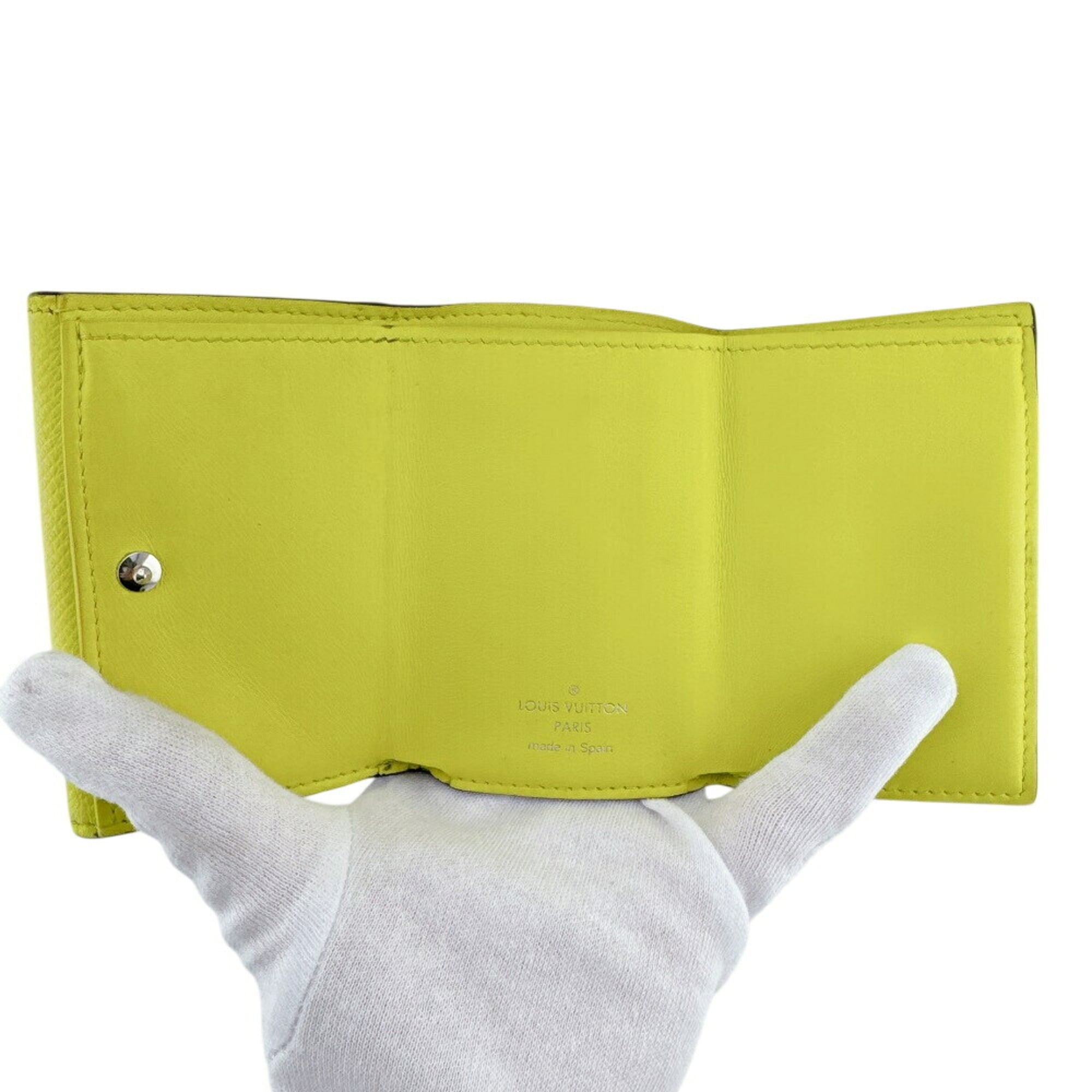Louis Vuitton Yellow Leather Wallet (Tri-Fold) (Pre-Owned)