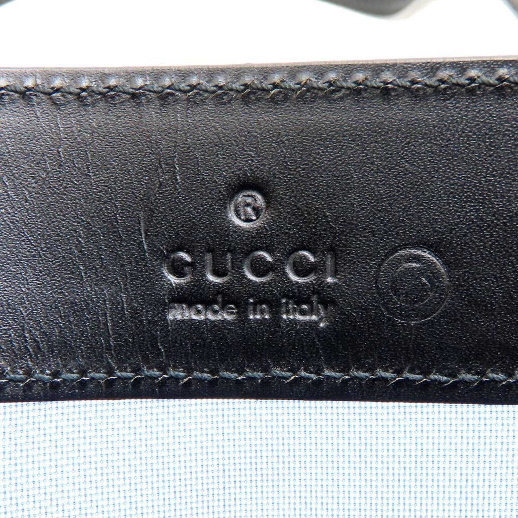 Gucci Black Blue Mesh Leather Handbag Tote Bag (Pre-Owned)