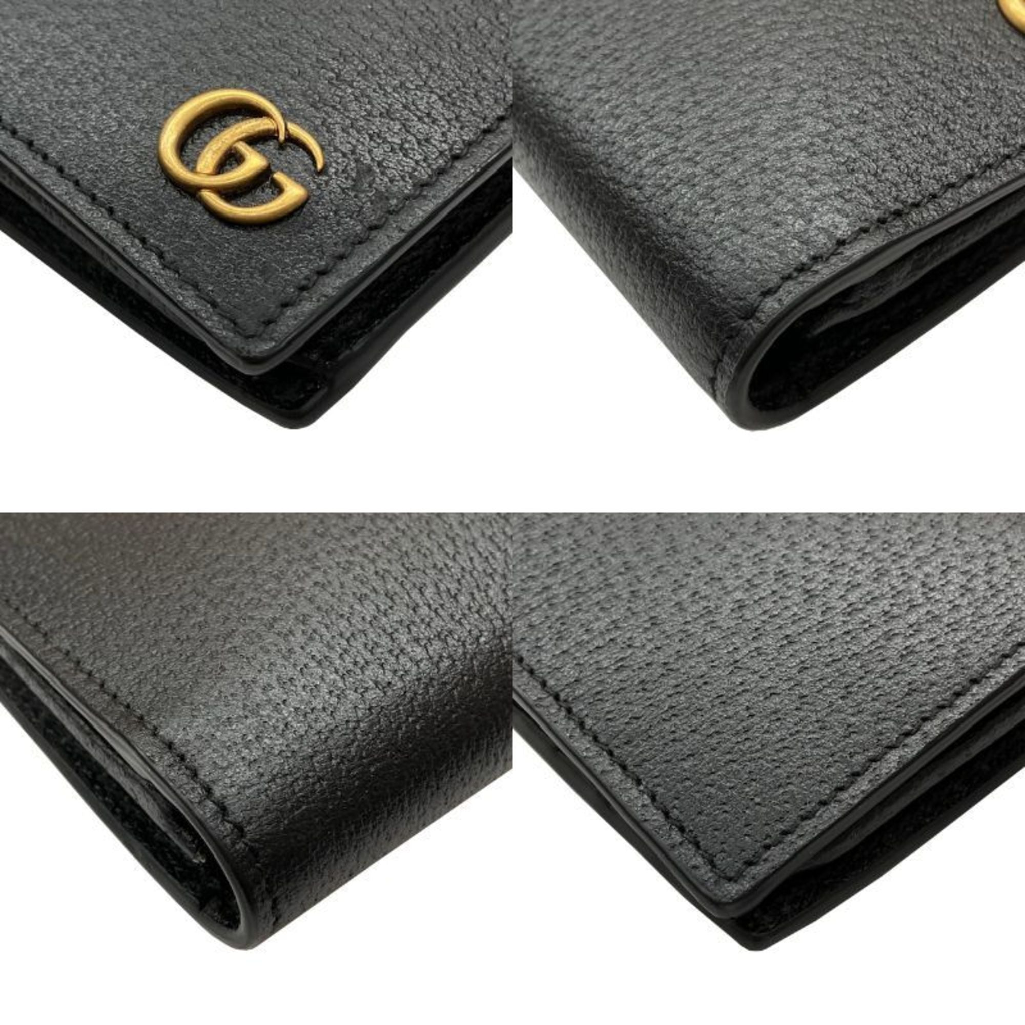Gucci Black Leather Long Wallet (Bi-Fold) (Pre-Owned)