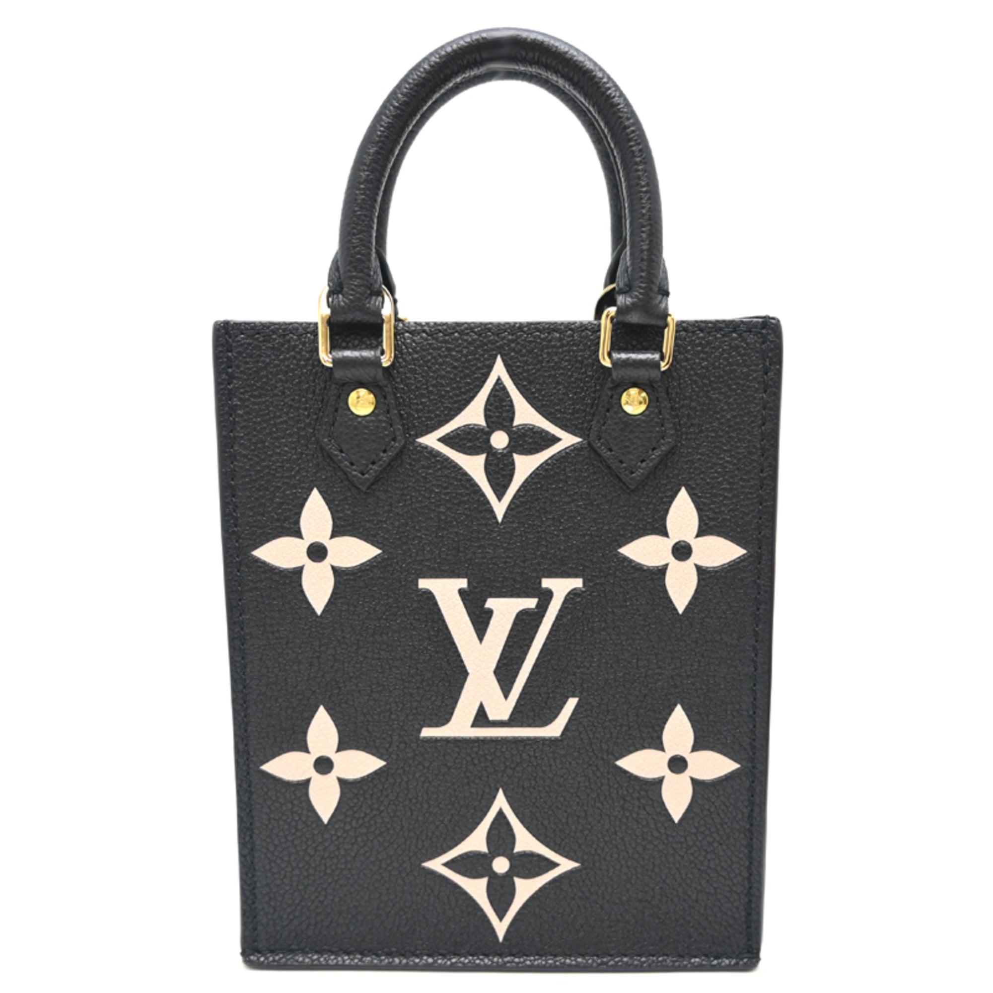 Louis Vuitton Black Noir White Leather Handbag (Pre-Owned)