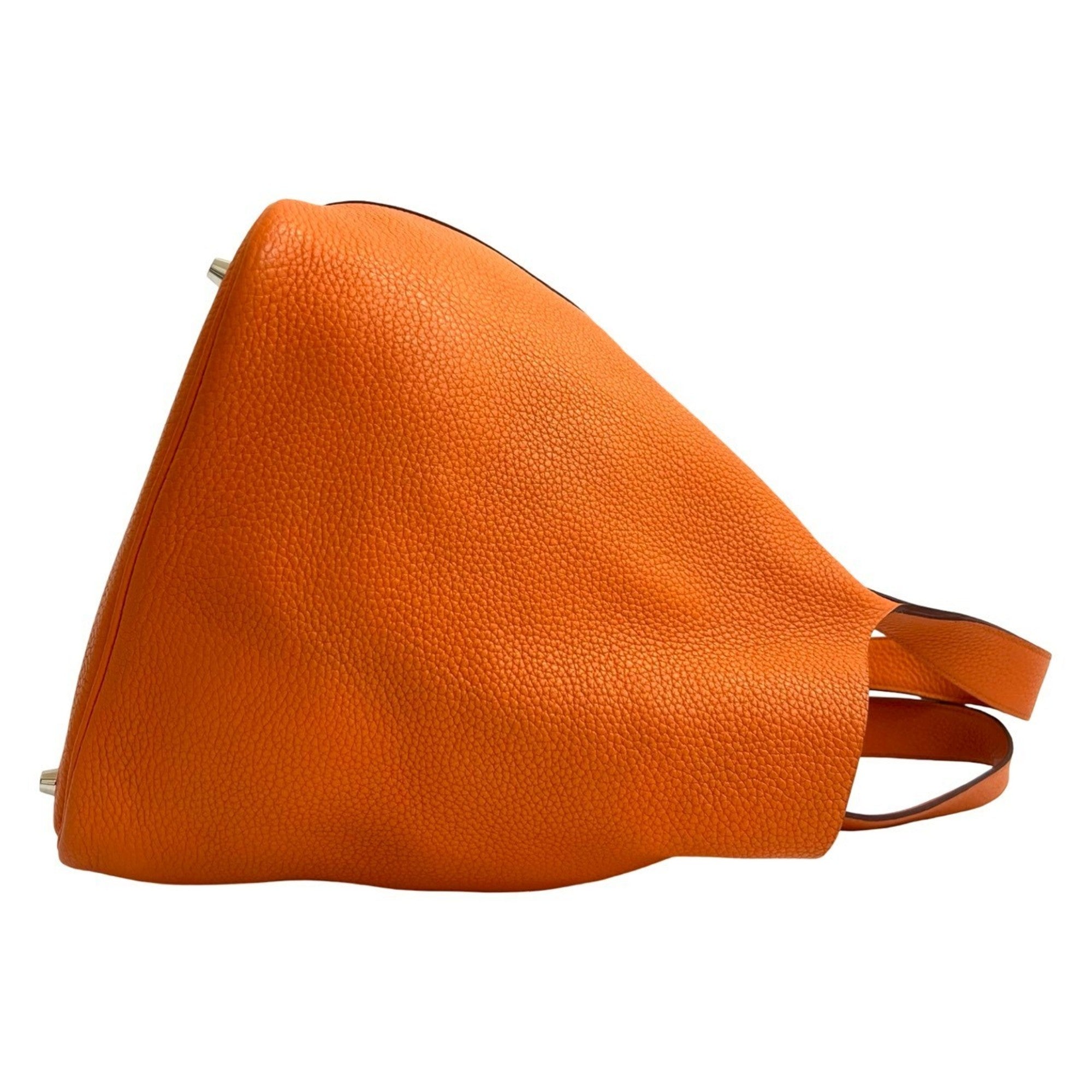 Hermes Orange Taurillon Clemence Leather Handbag Tote Bag (Pre-Owned)