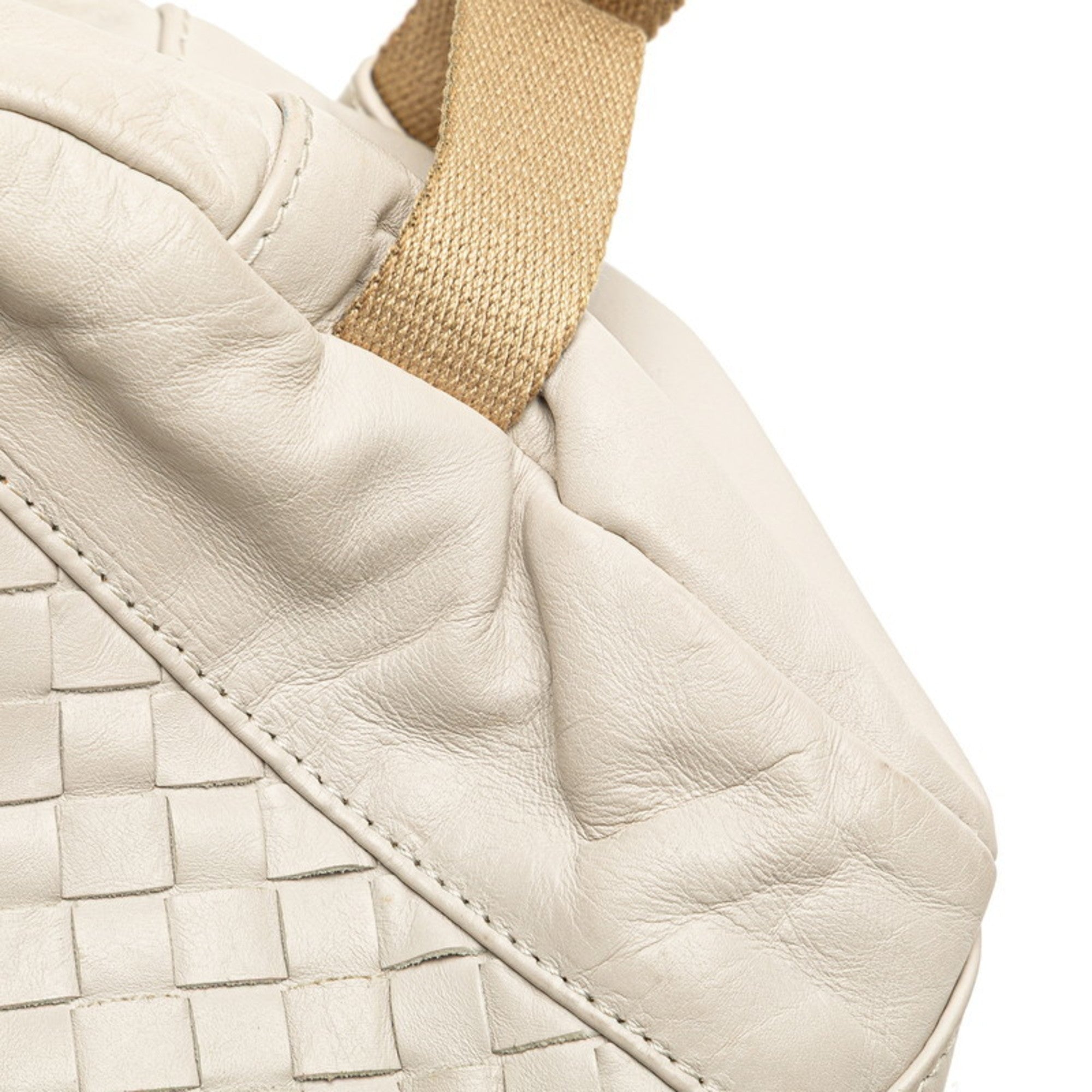 Bottega Veneta Beige White Leather Fanny Pack (Pre-Owned)