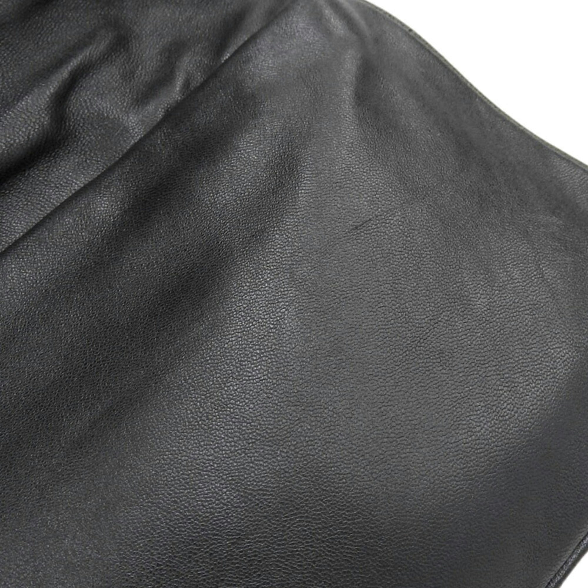 Tory Burch Black Leather Clutch Bag Shoulder Bag (Pre-Owned)