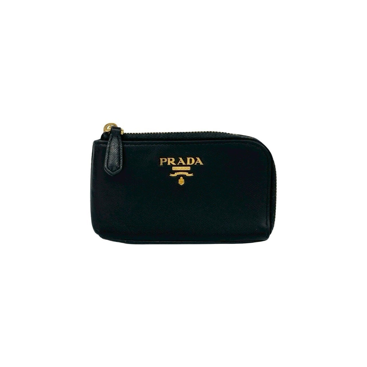 Prada Black Leather Coin Purse/Coin Case (Pre-Owned)