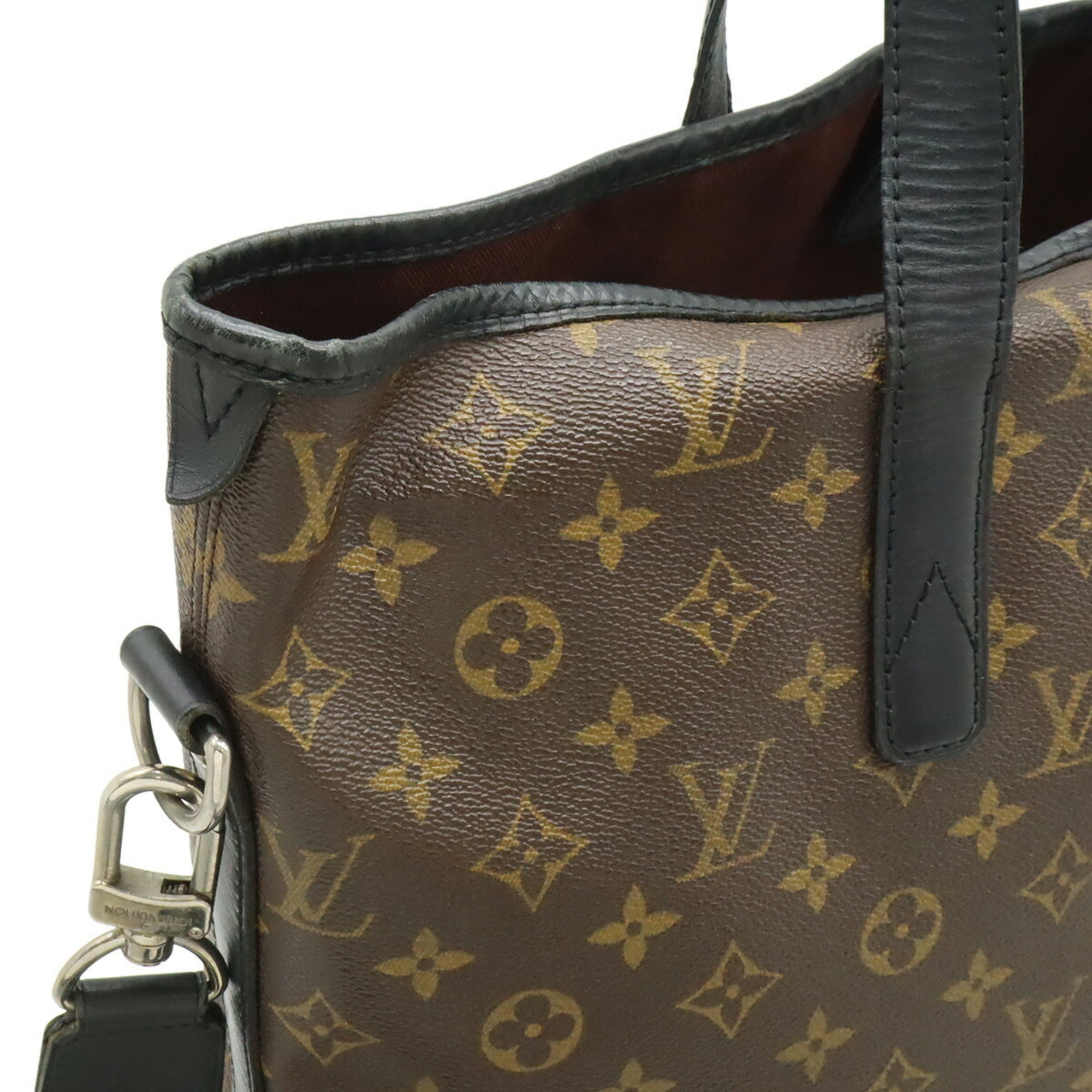 Louis Vuitton Black Brown Monogram Macassar Monogram Pvc Coated Canvas Leather Shoulder Bag Tote Bag (Pre-Owned)