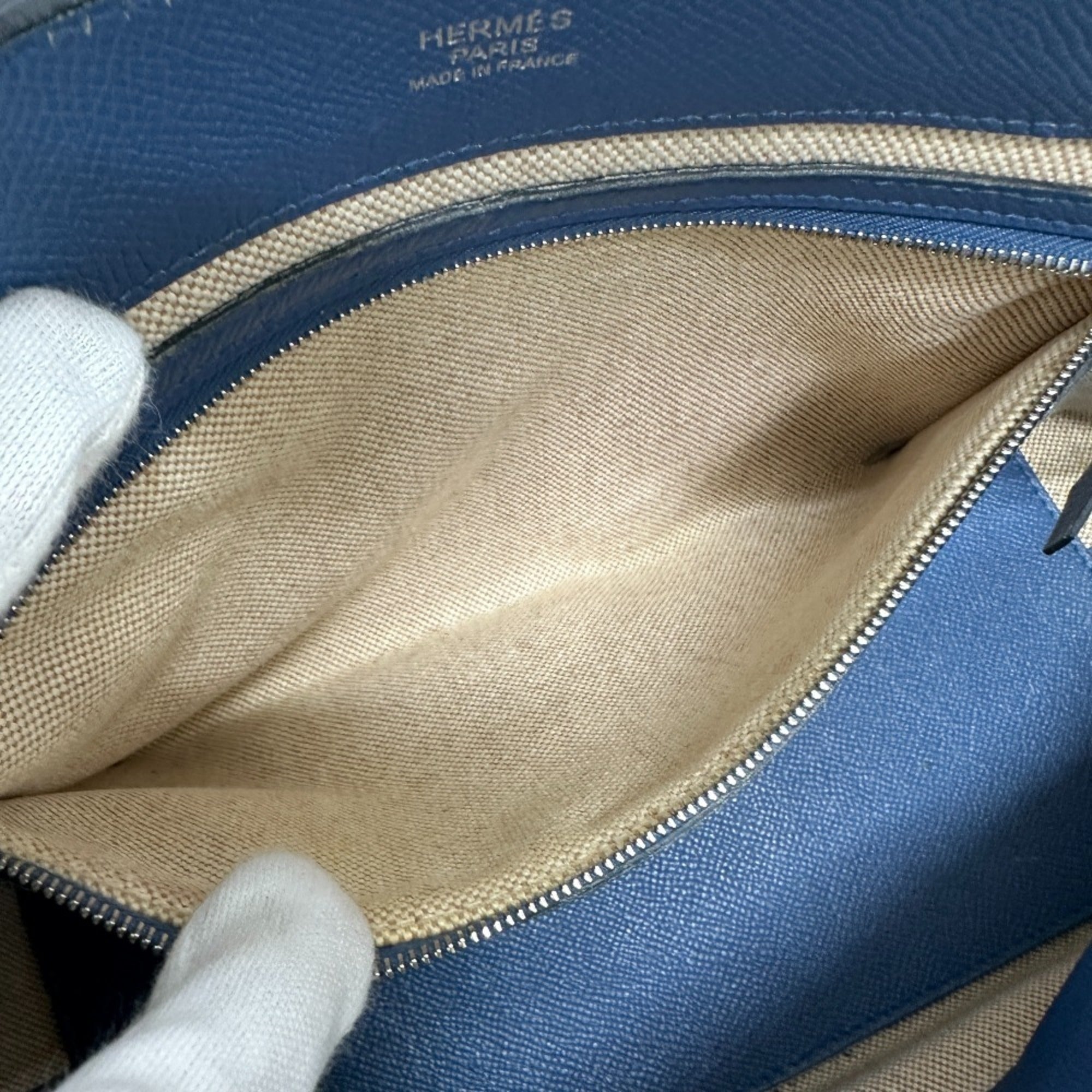 Hermes Blue Agate Epsom Leather Handbag Shoulder Bag Tote Bag (Pre-Owned)