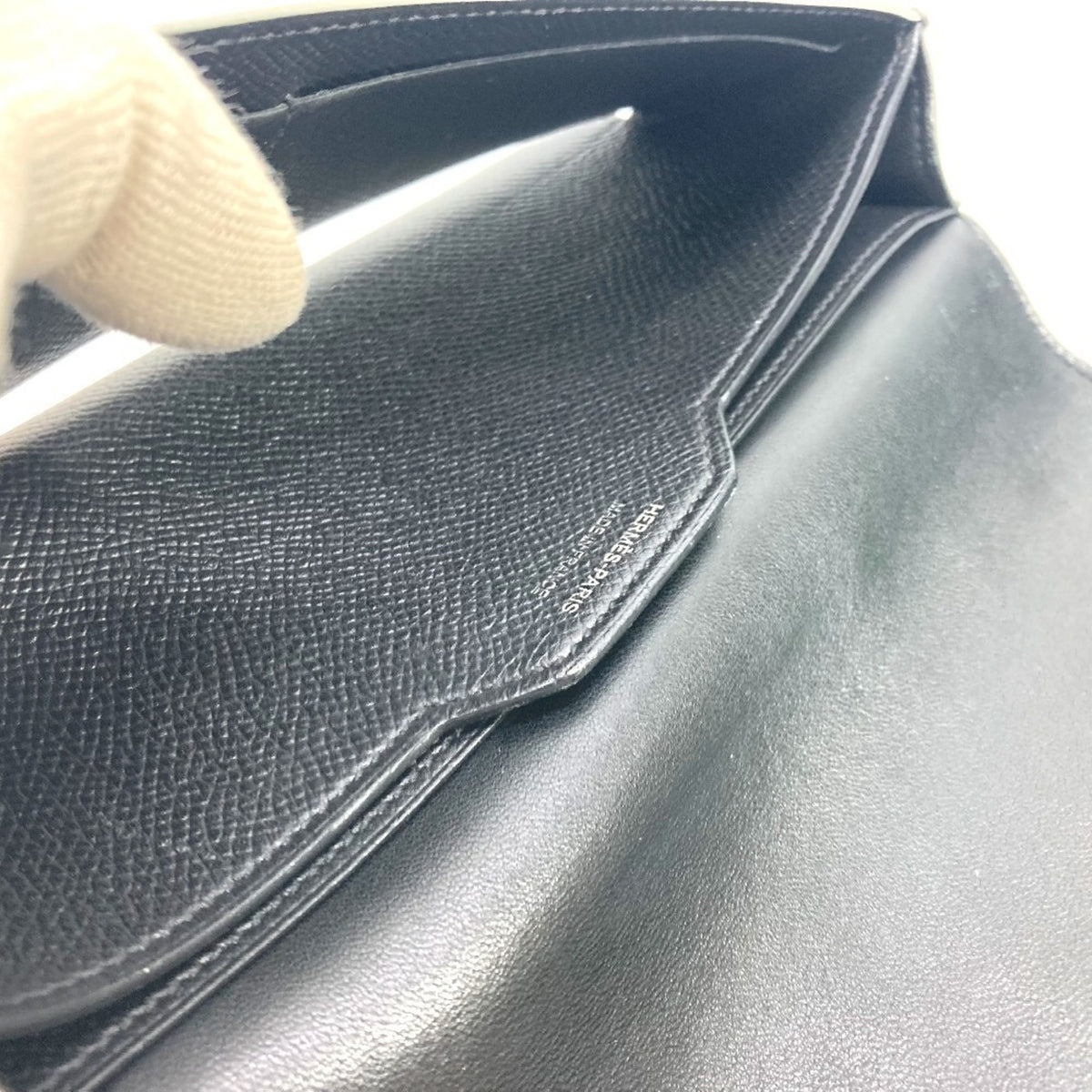 Hermes Black Epsom Leather Long Wallet (Bi-Fold) (Pre-Owned)