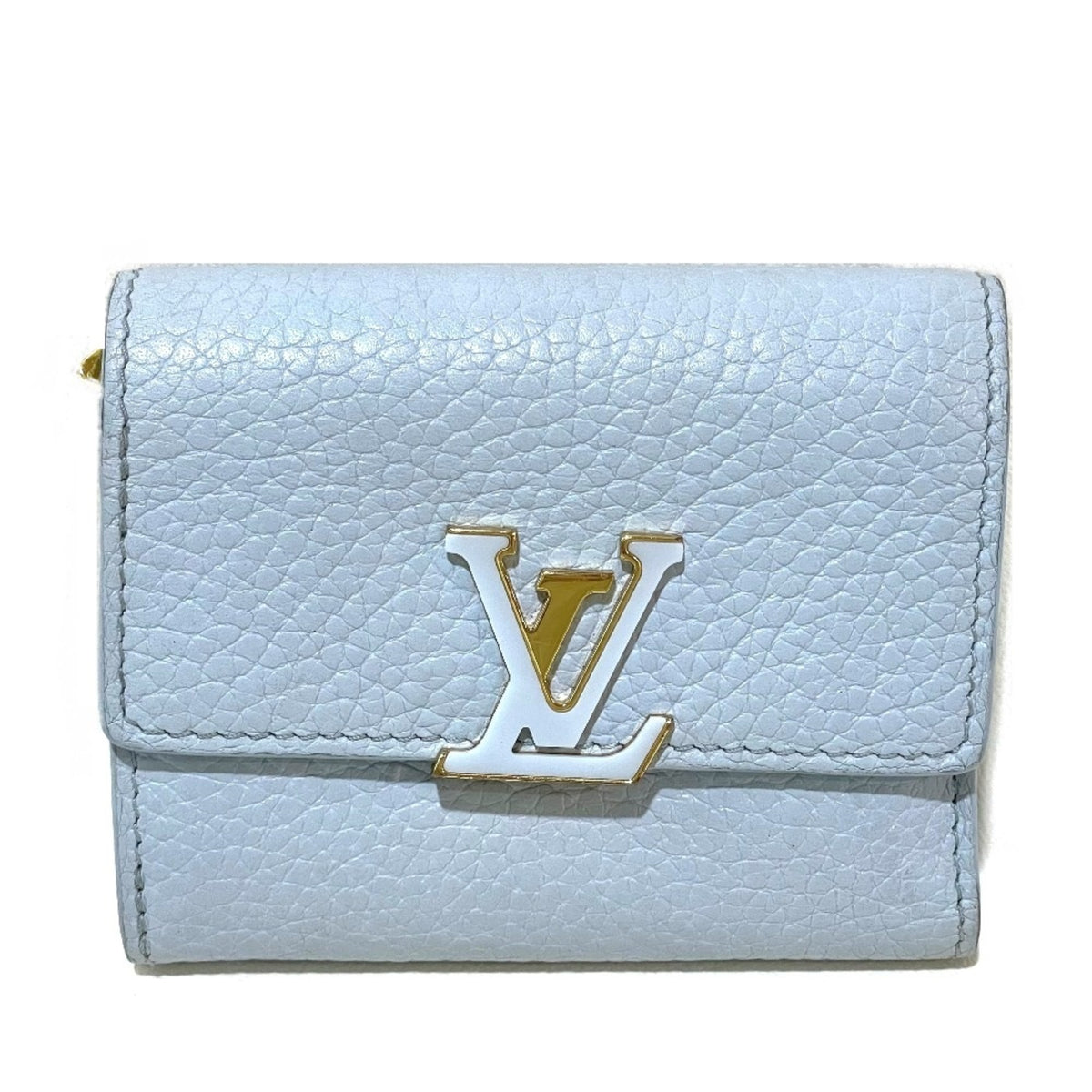 Louis Vuitton Blue Leather Wallet (Tri-Fold) (Pre-Owned)