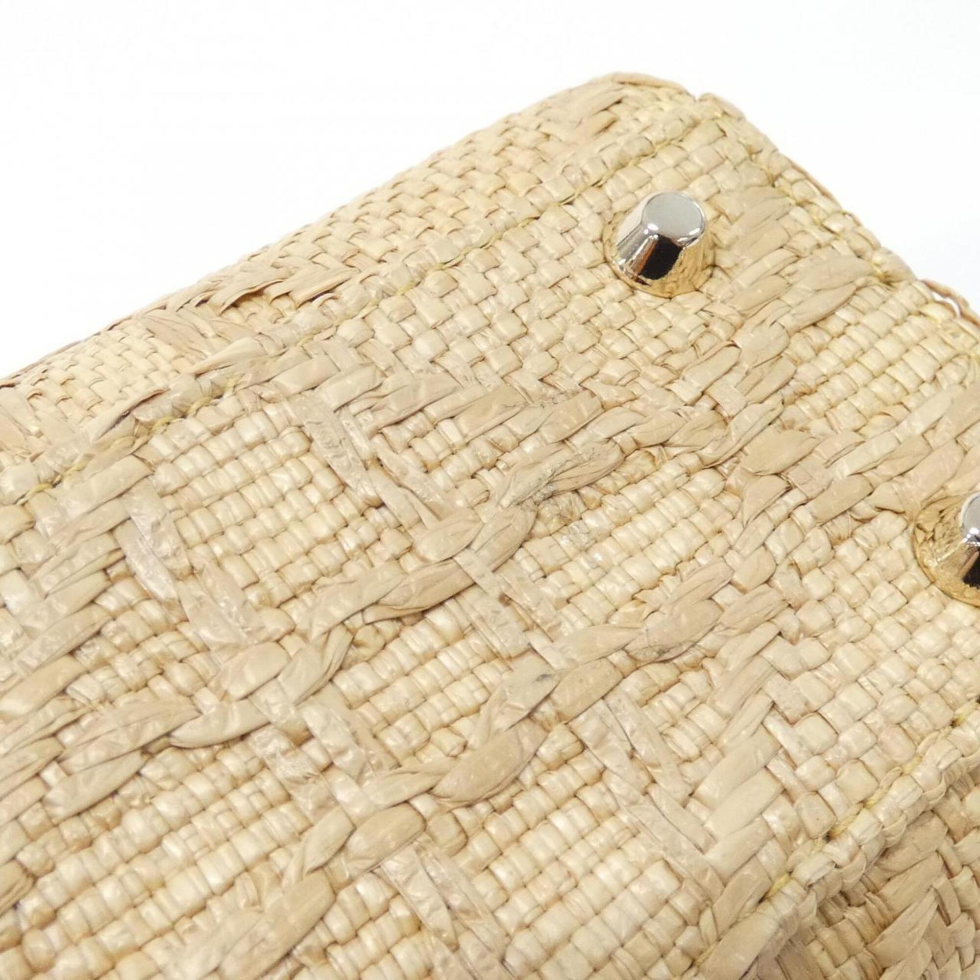 Christian Dior Beige Raffia Handbag (Pre-Owned)