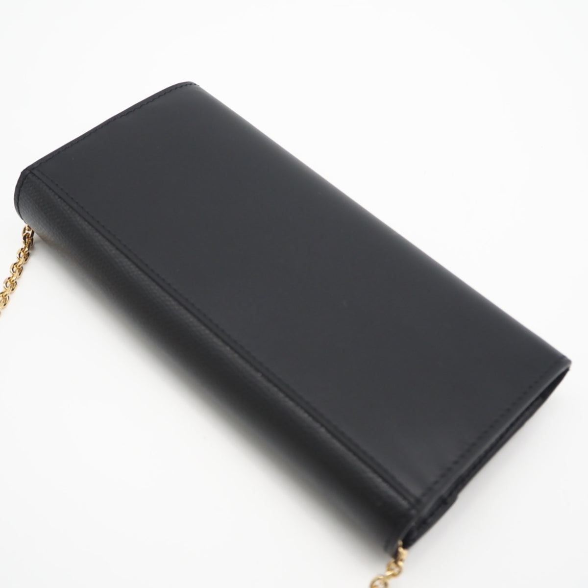 Fendi Black Leather Chain/Shoulder Wallet (Pre-Owned)