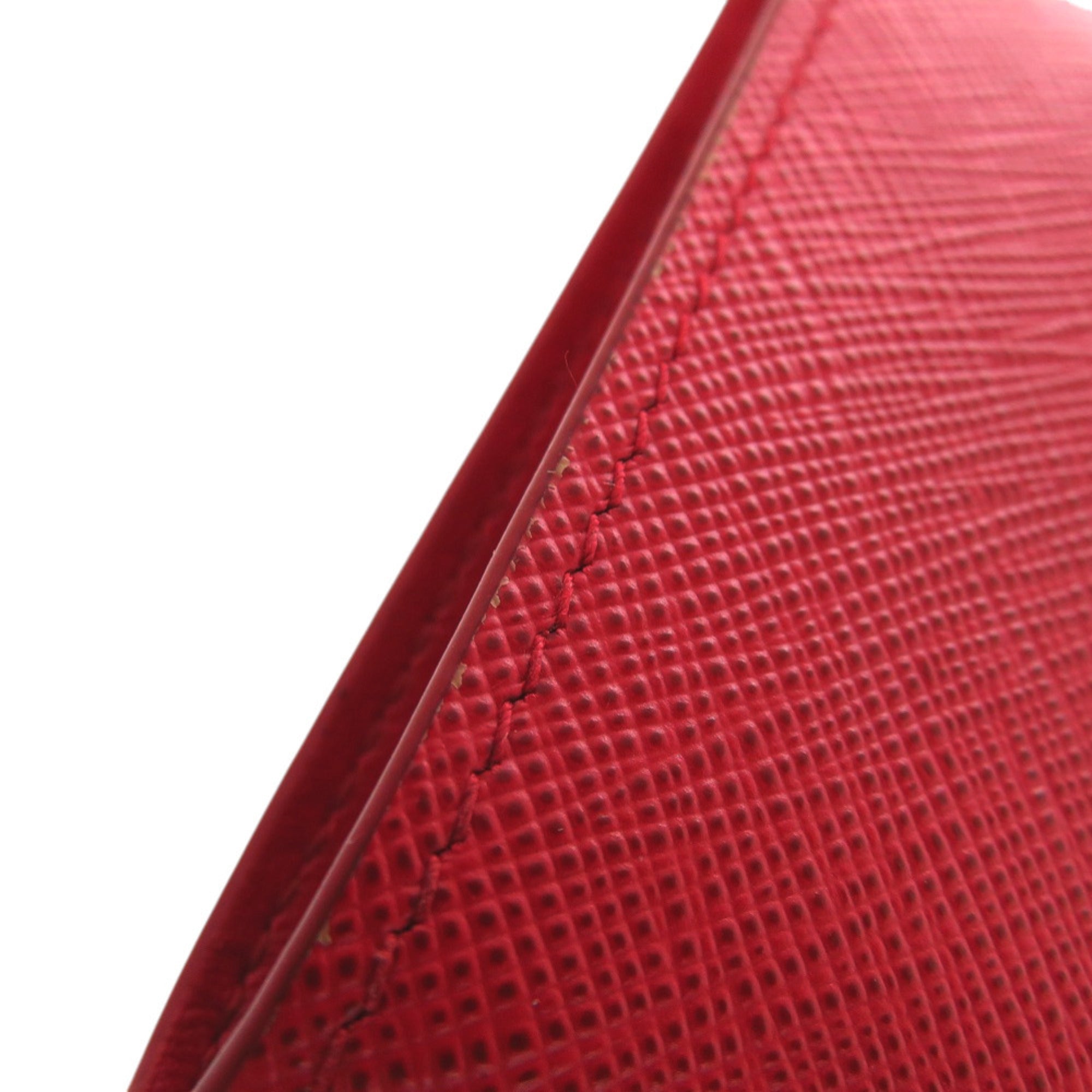 Prada Fuoco Red Color Leather Wallet (Bi-Fold) (Pre-Owned)