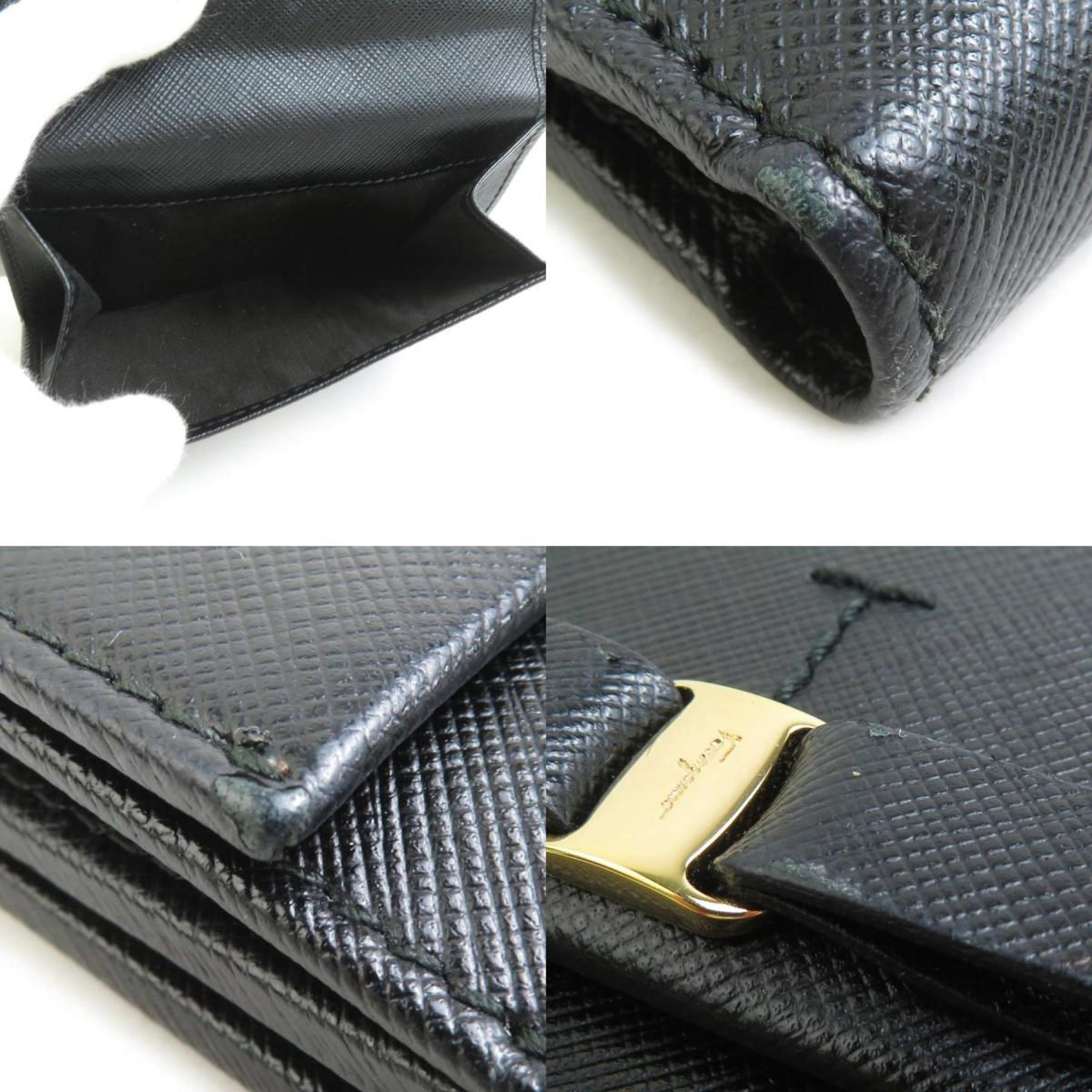 Salvatore Ferragamo Black Leather Wallet (Bi-Fold) (Pre-Owned)