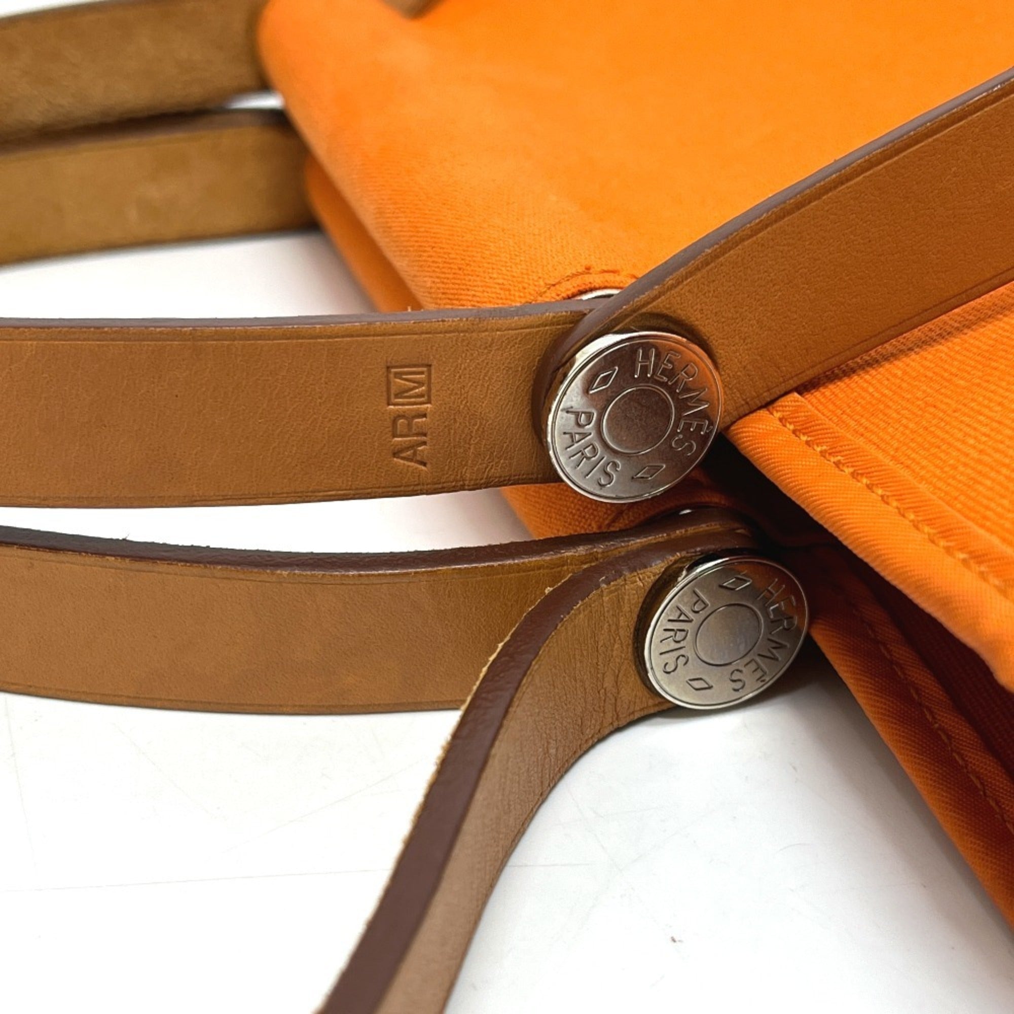 Hermes Orange Toile H Handbag Tote Bag (Pre-Owned)