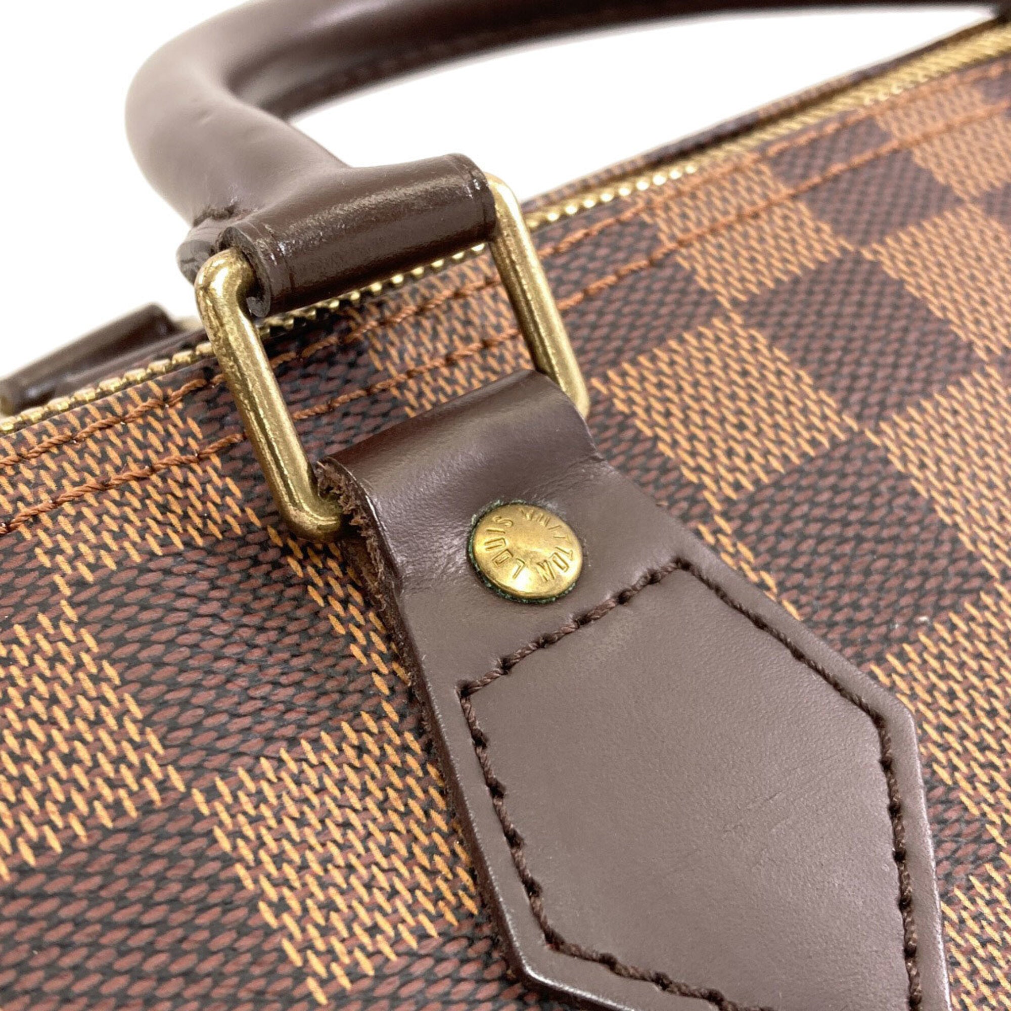 Louis Vuitton Damier Canvas Ebene Damier Canvas Boston Bag (Pre-Owned)