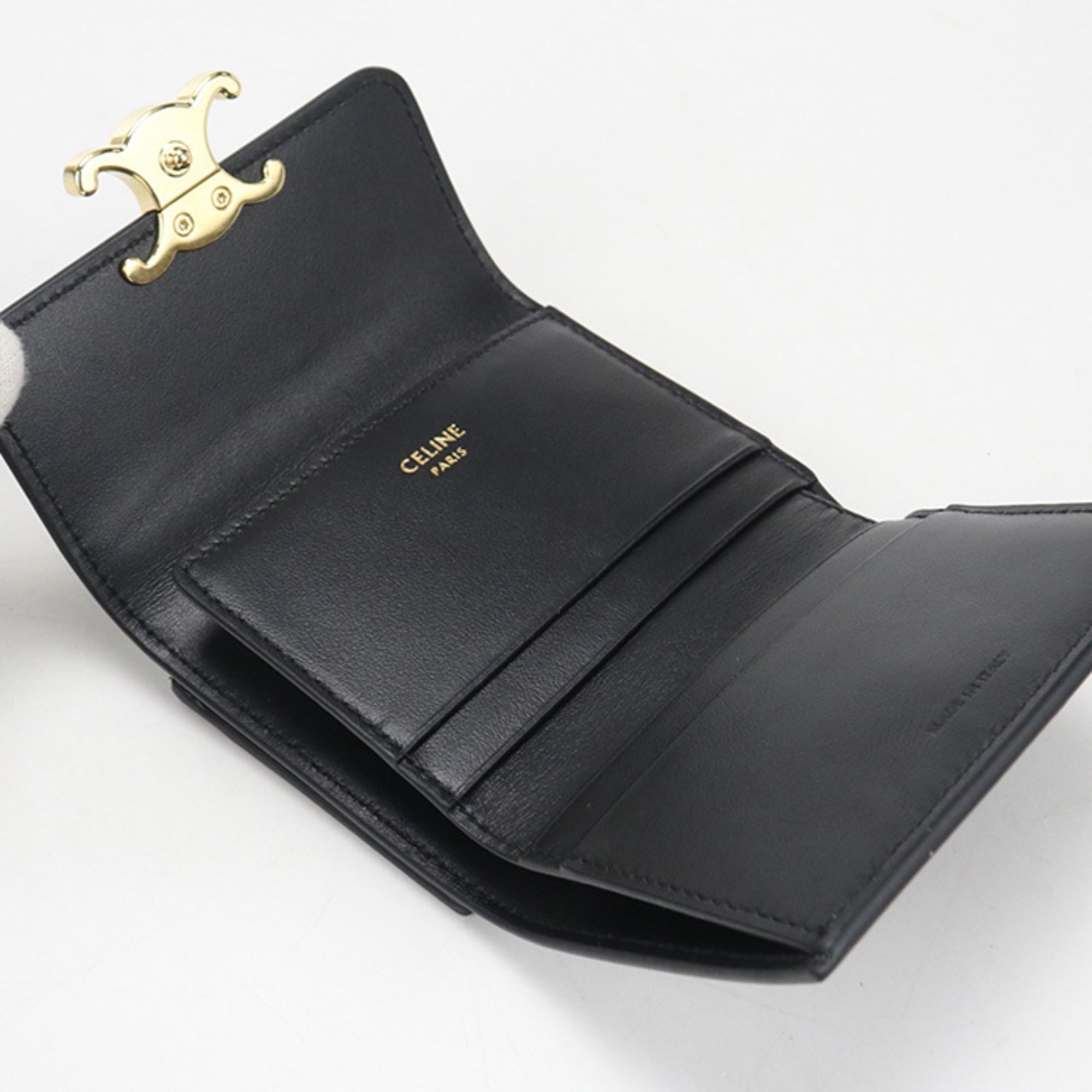 Celine Black Leather Wallet (Tri-Fold) (Pre-Owned)