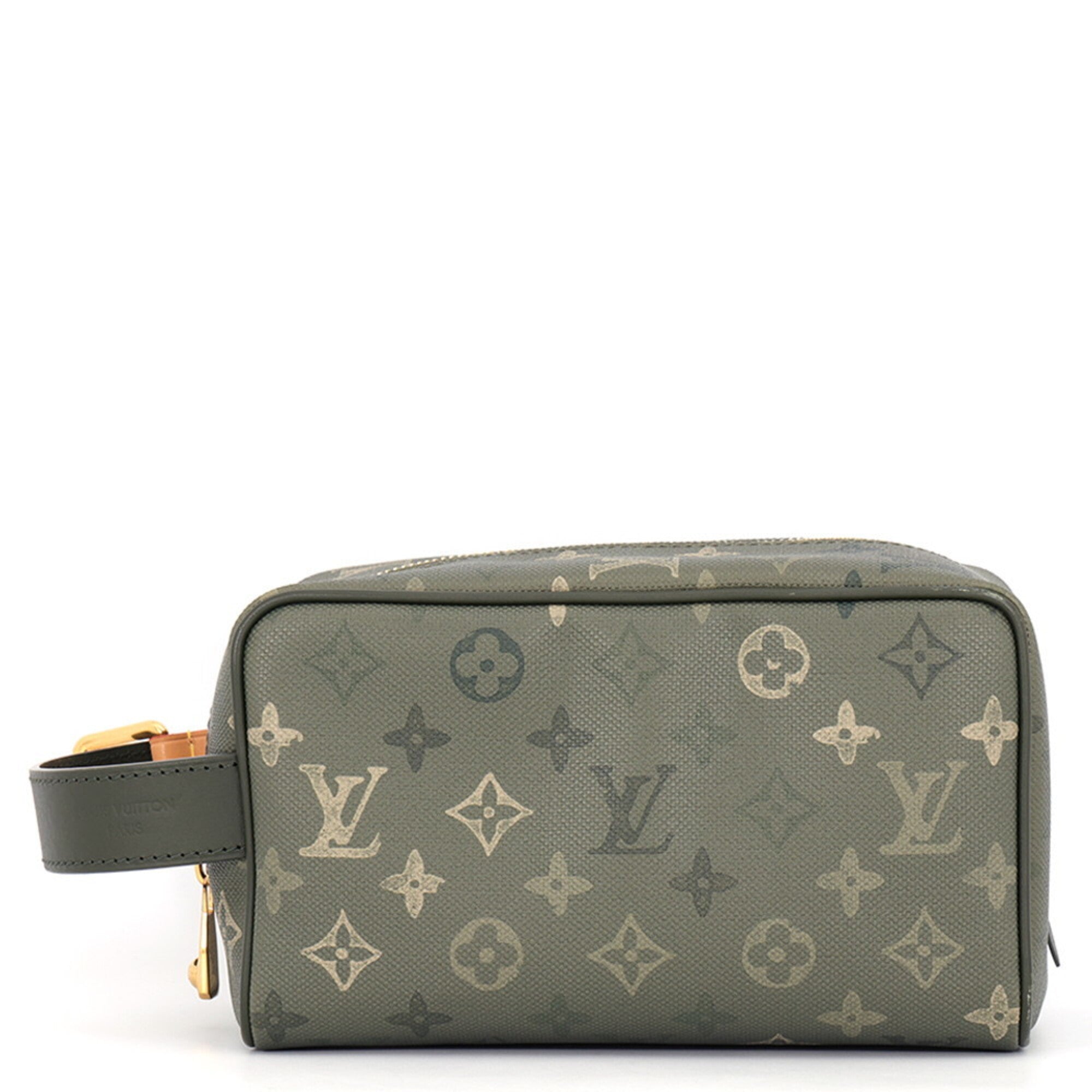 Louis Vuitton Green Khaki Monogram Monogram Clutch Bag Handbag Pouch (Pre-Owned)