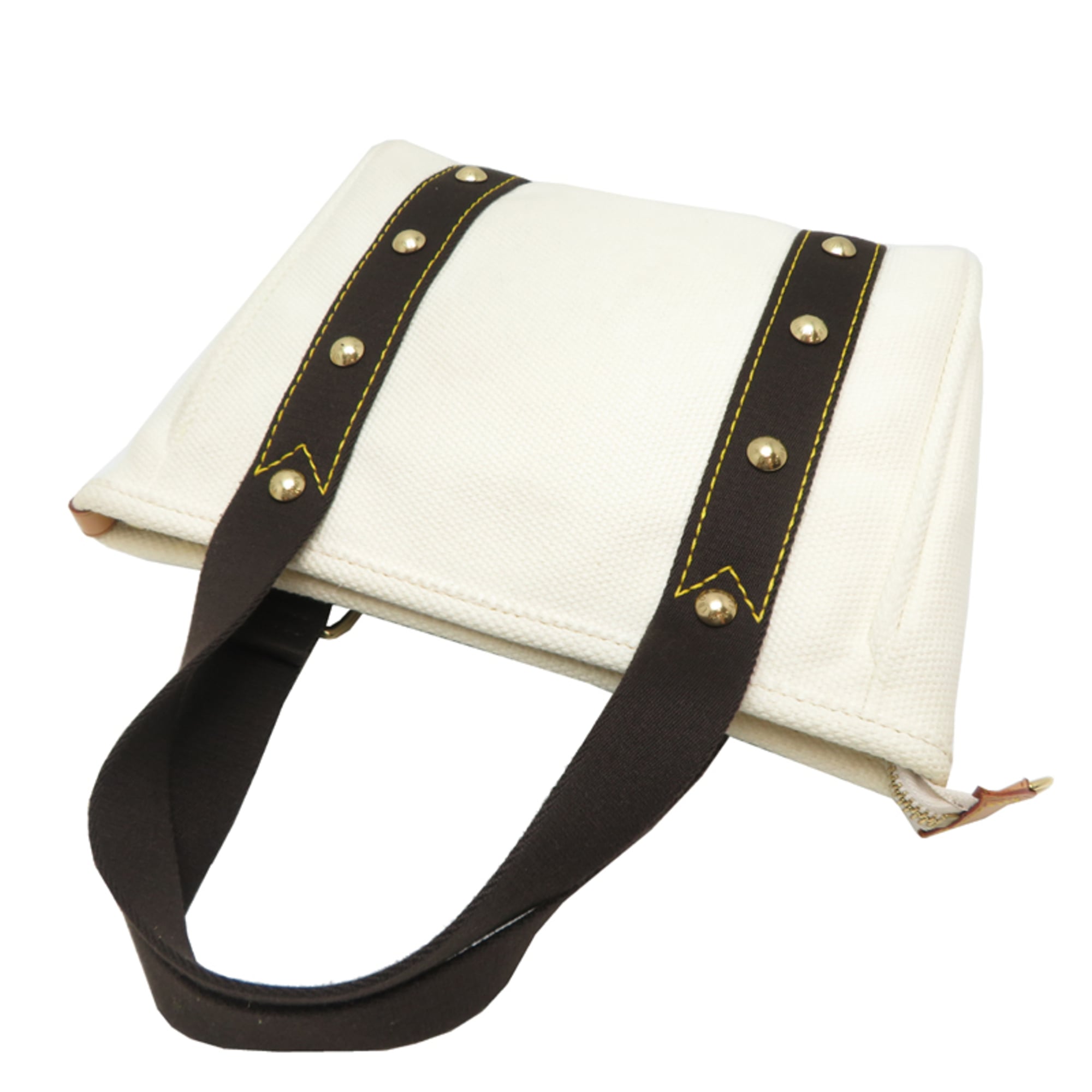 Louis Vuitton Brown White Canvas Handbag (Pre-Owned)