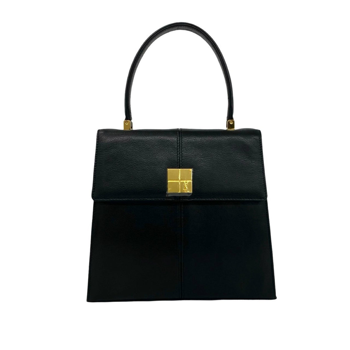 Yves Saint Laurent Black Leather Handbag Tote Bag (Pre-Owned)