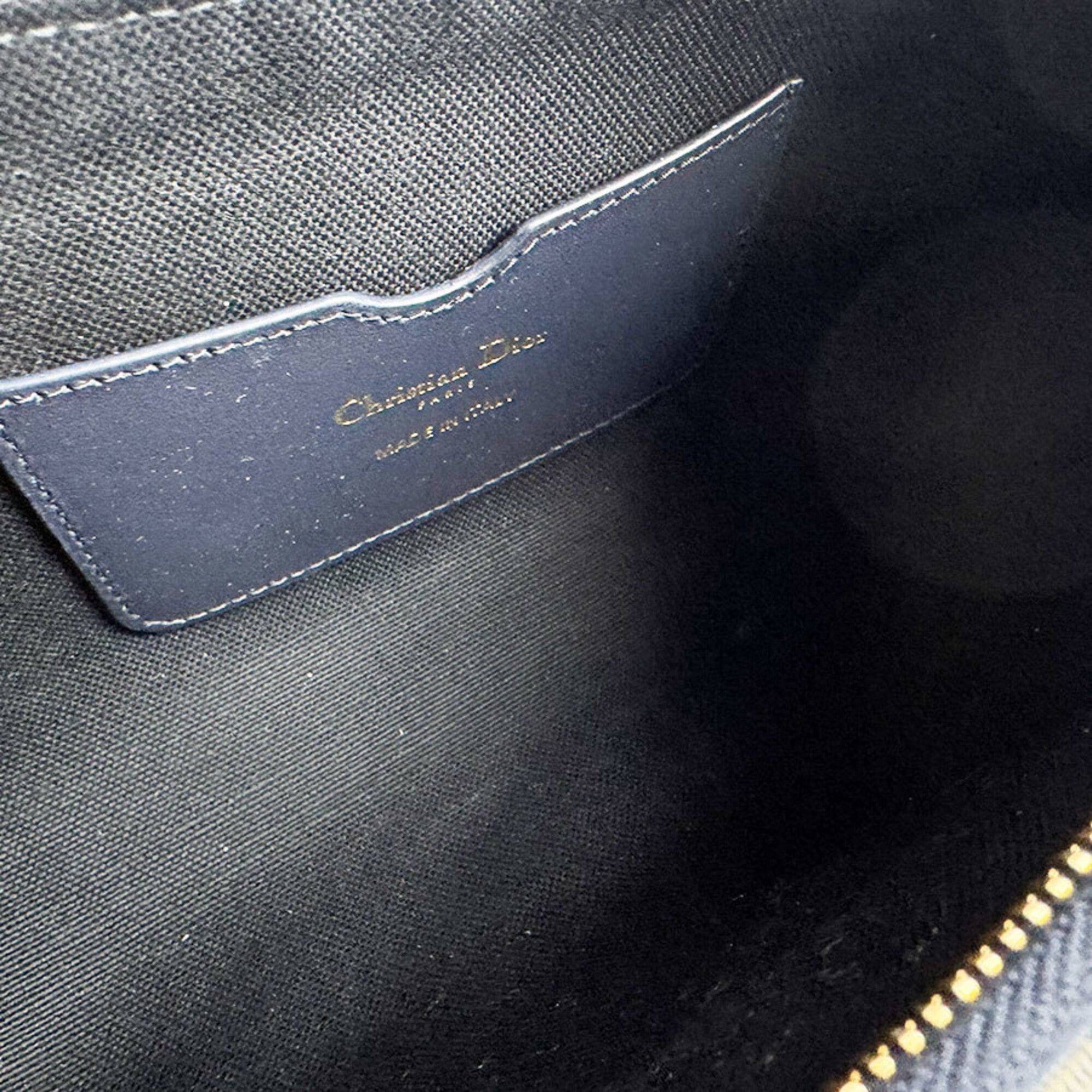 Christian Dior Navy Canvas Leather Shoulder Bag (Pre-Owned)