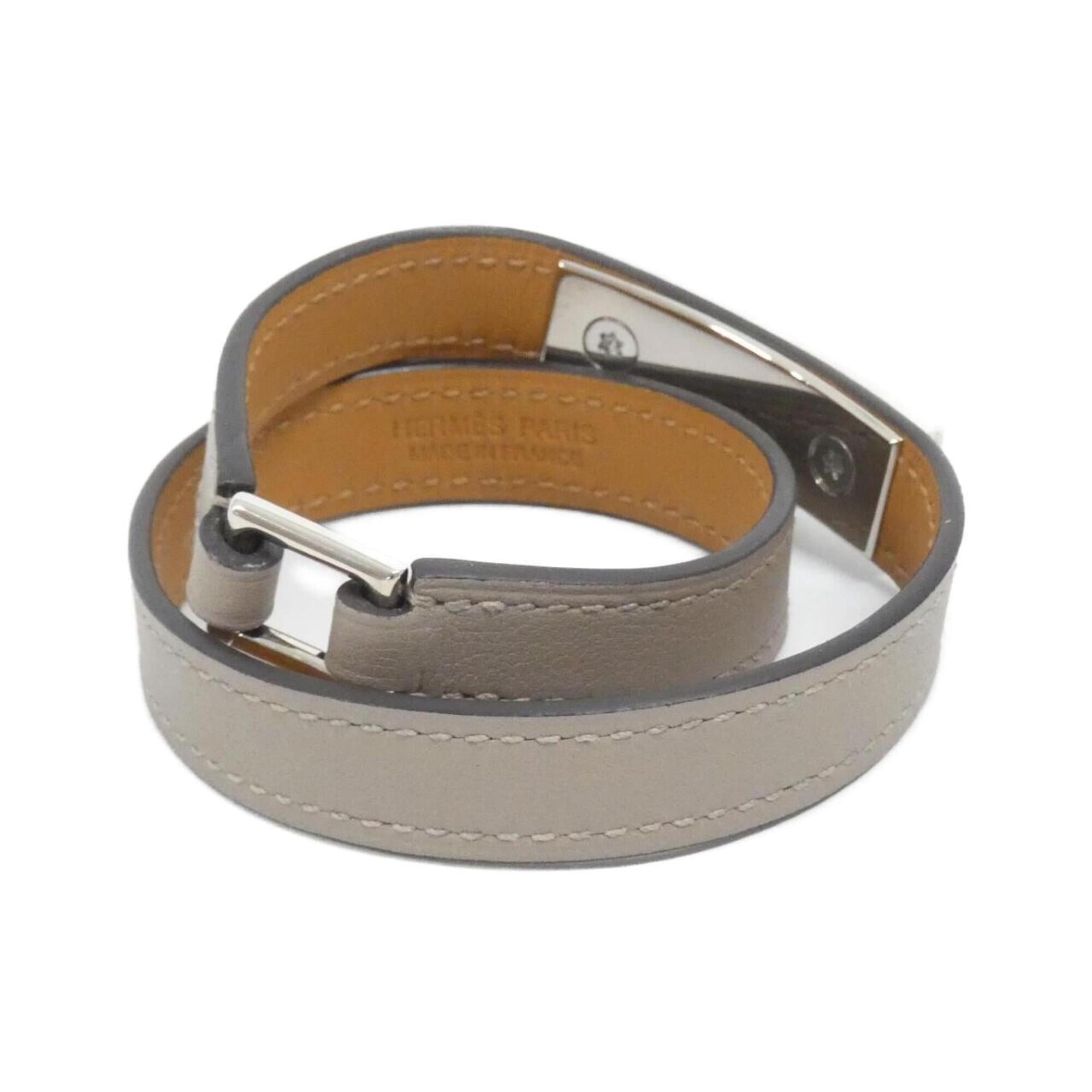 Hermes Gris Tourterelle Swift Leather Charm Bracelet (Pre-Owned)