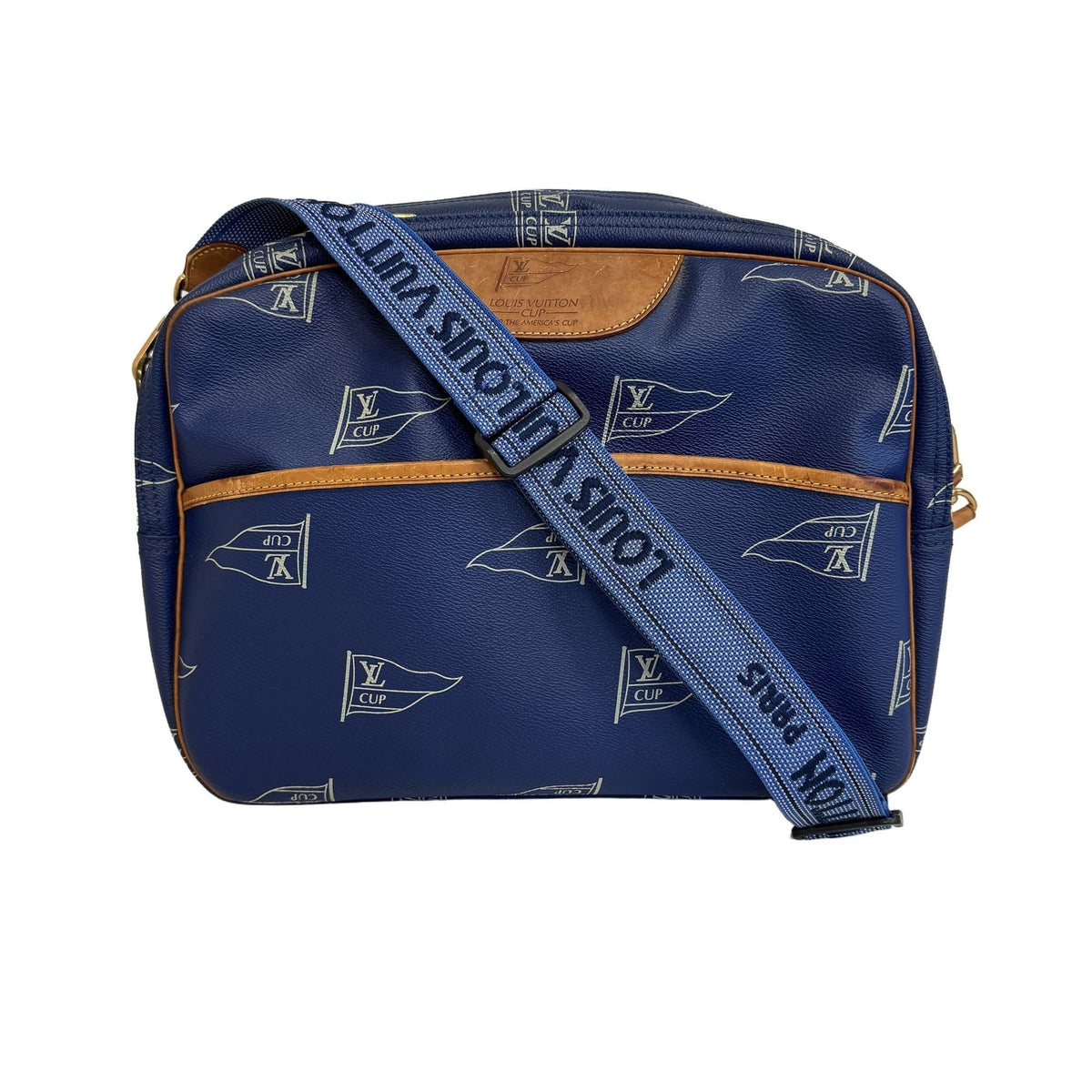 Louis Vuitton Blue Pvc Leather Messenger Bag Shoulder Bag (Pre-Owned)