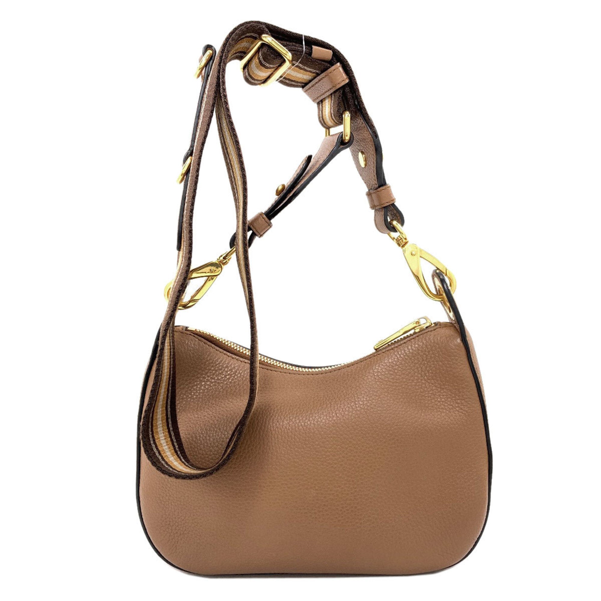 Prada Brown Leather Shoulder Bag (Pre-Owned)