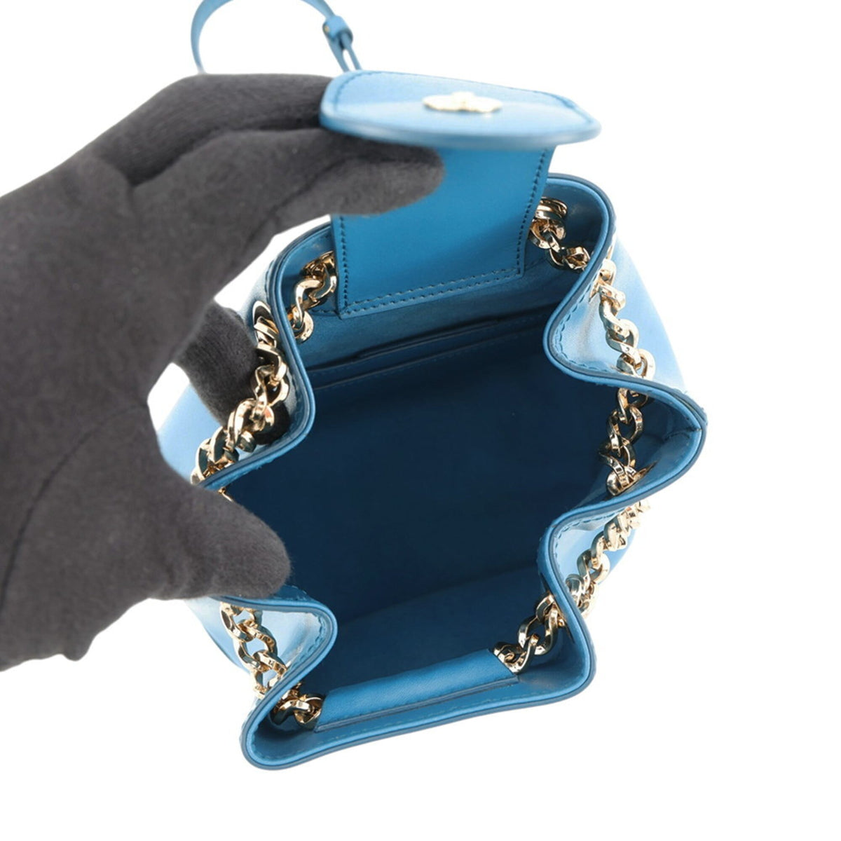 Salvatore Ferragamo Blue Leather Handbag Shoulder Bag (Pre-Owned)