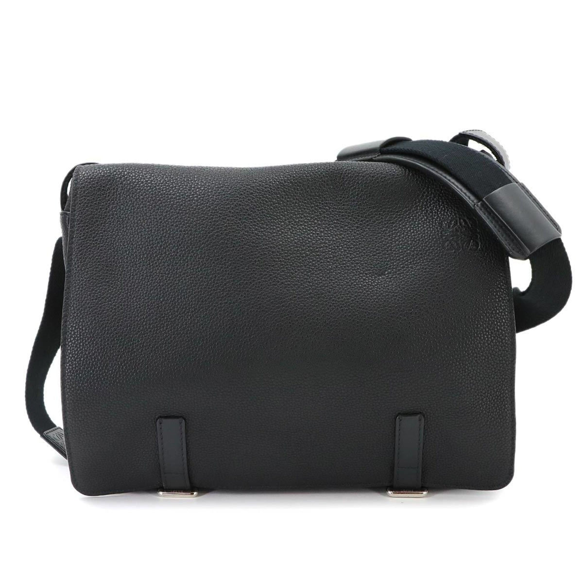 Loewe Black Leather Handbag Messenger Bag Shoulder Bag (Pre-Owned)