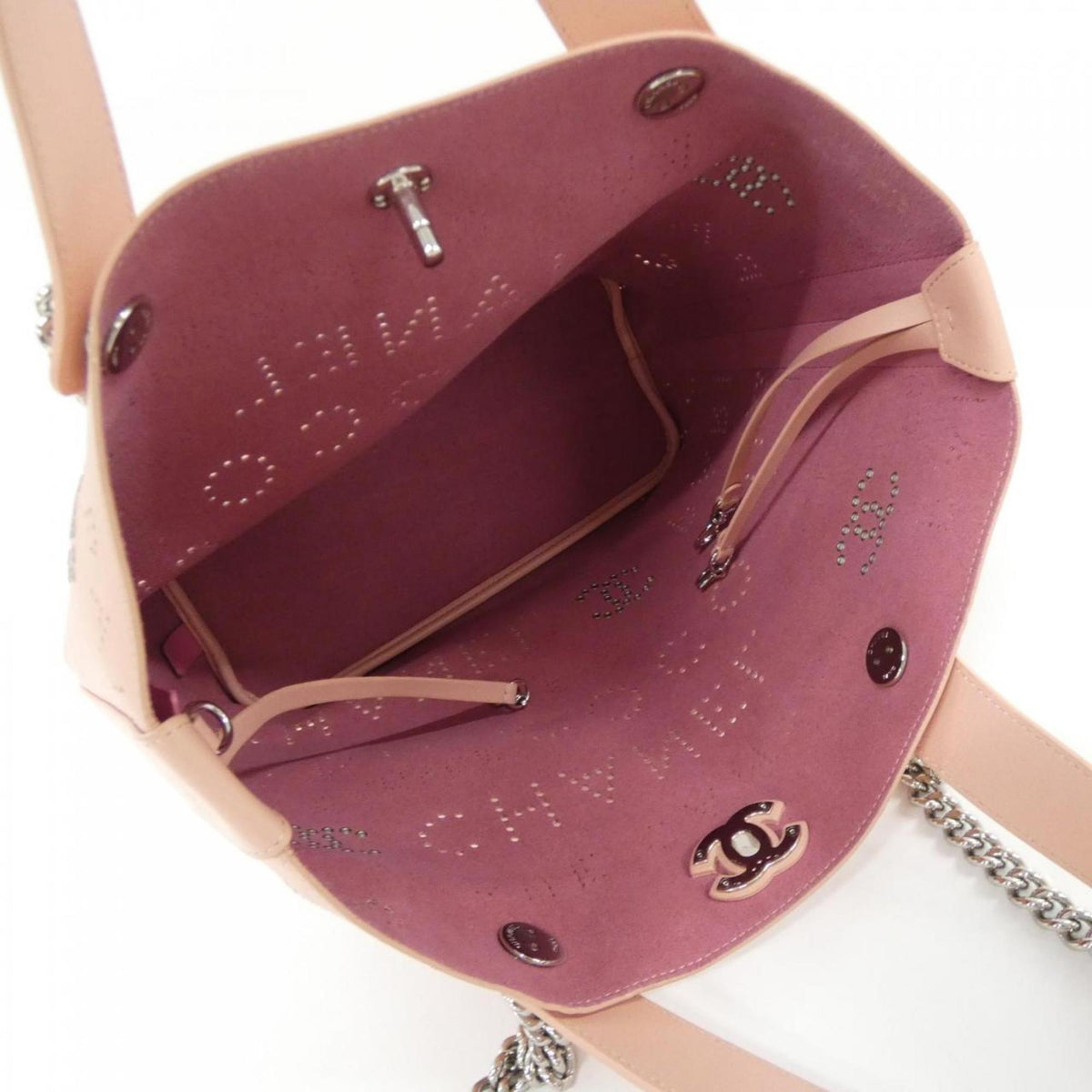 Chanel Pink Tweed Leather Handbag (Pre-Owned)
