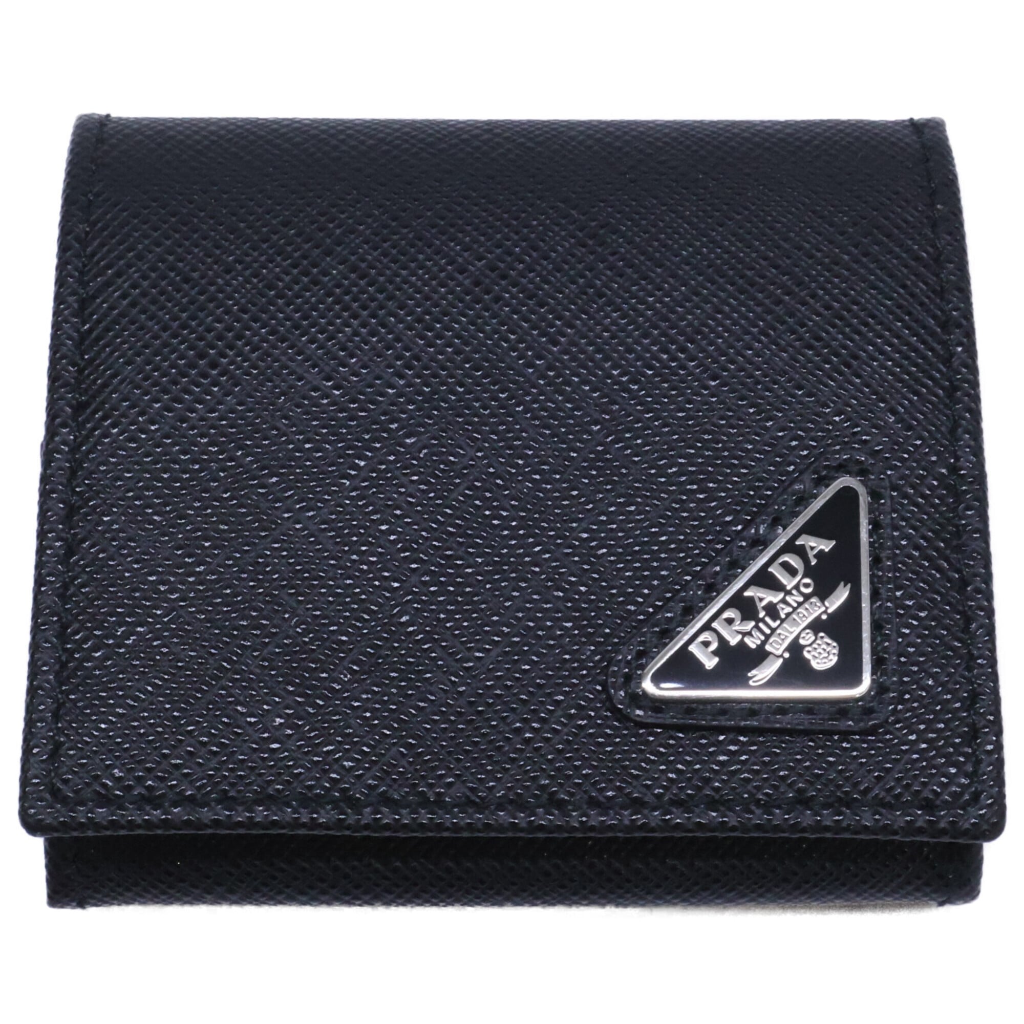 Prada Black Leather Coin Purse/Coin Case (Pre-Owned)
