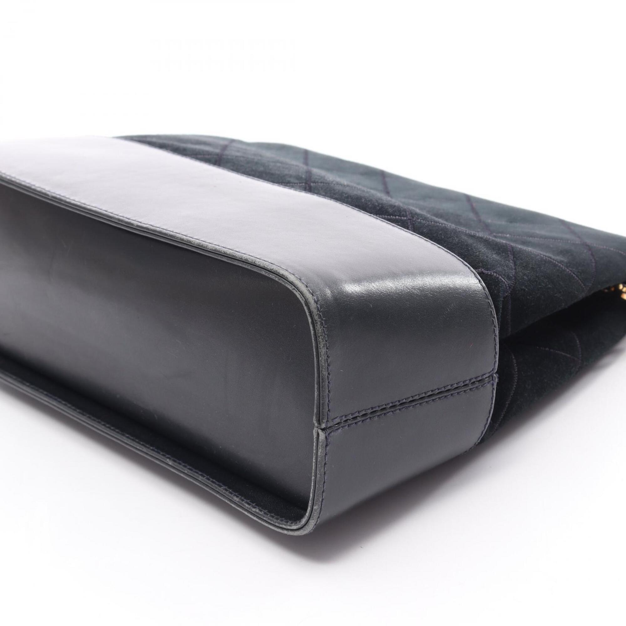 Salvatore Ferragamo Black Leather Suede Handbag Shoulder Bag (Pre-Owned)
