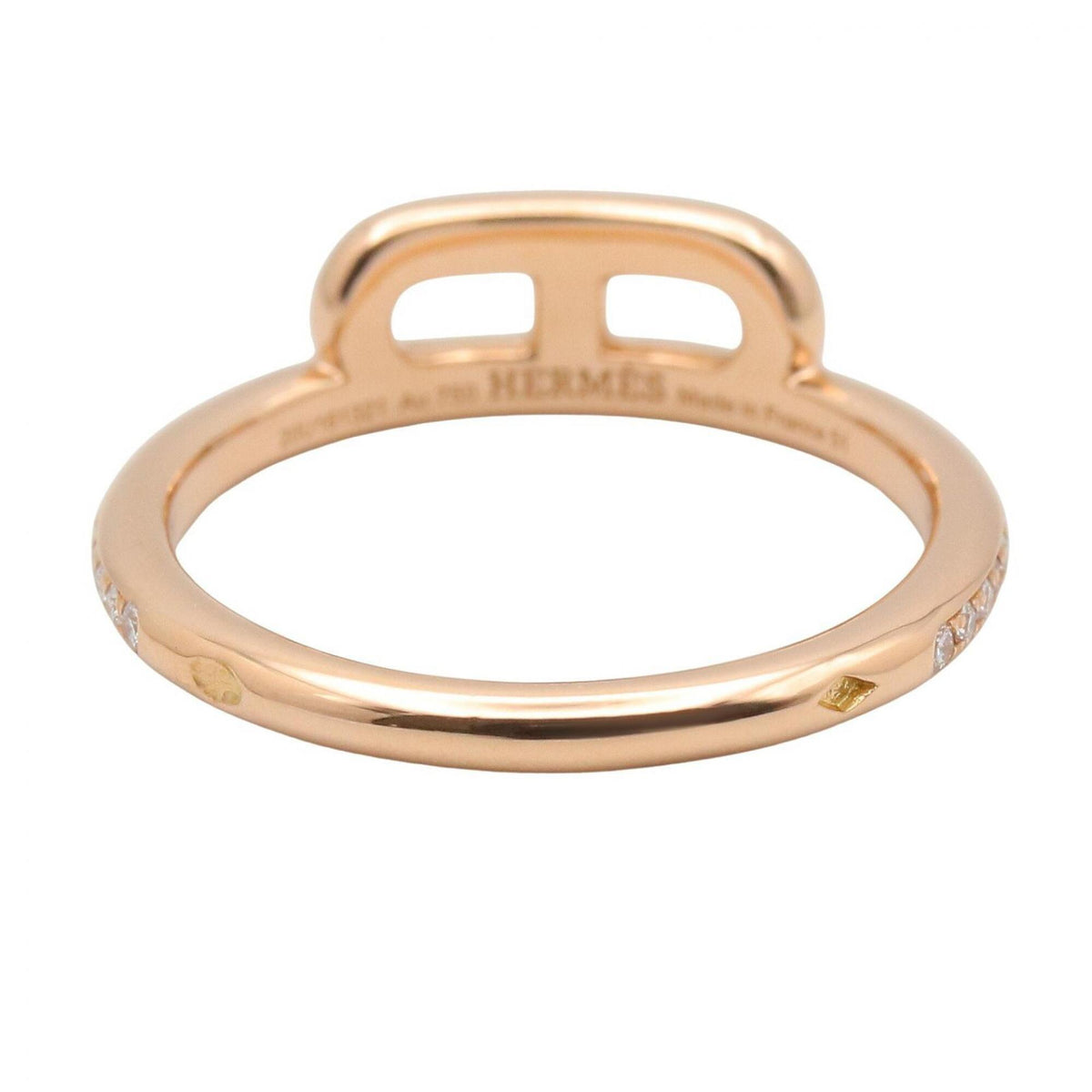 Hermes Gold Clear Pink Gold (18K) Band Ring (Pre-Owned)