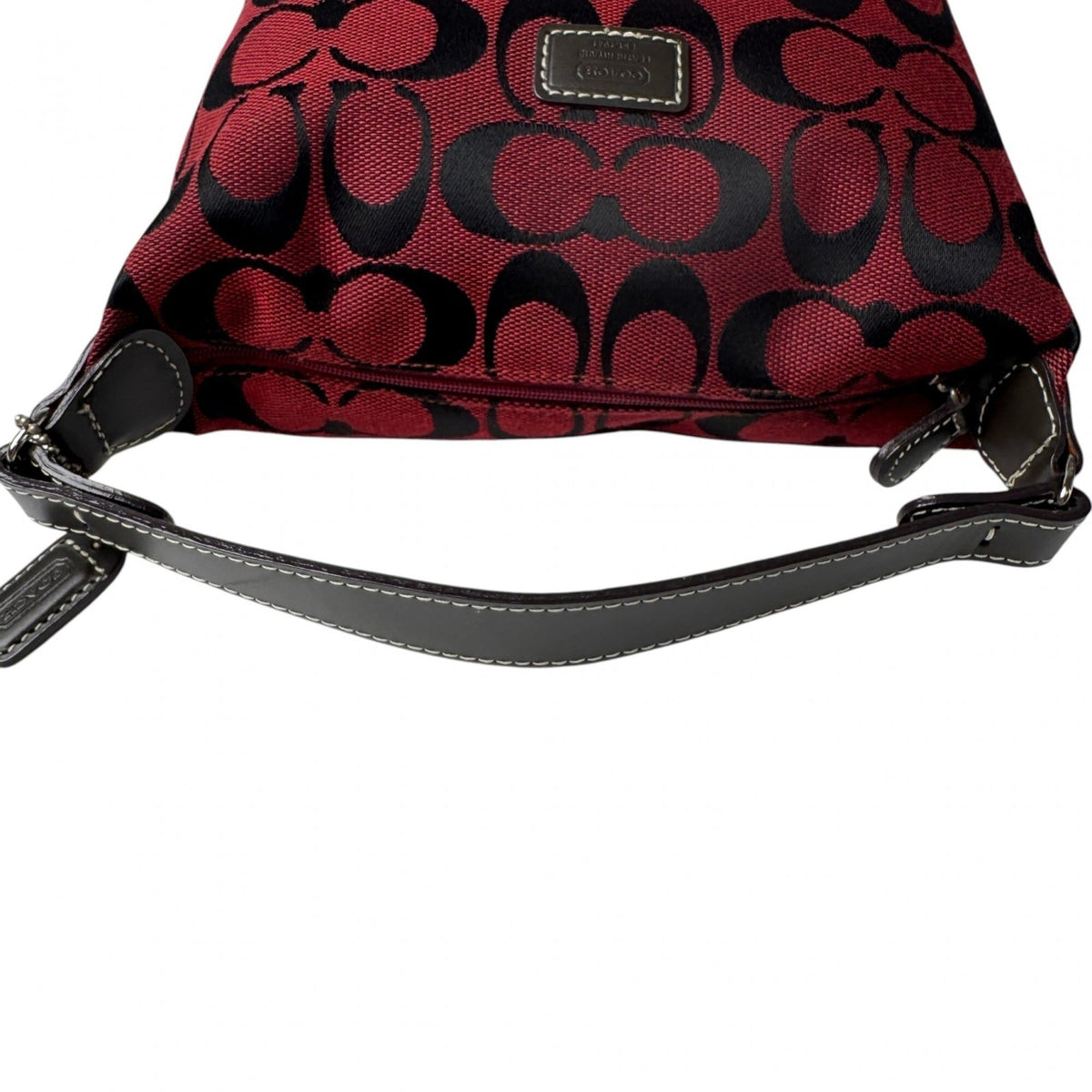 Coach Red Color Canvas Handbag Pouch (Pre-Owned)