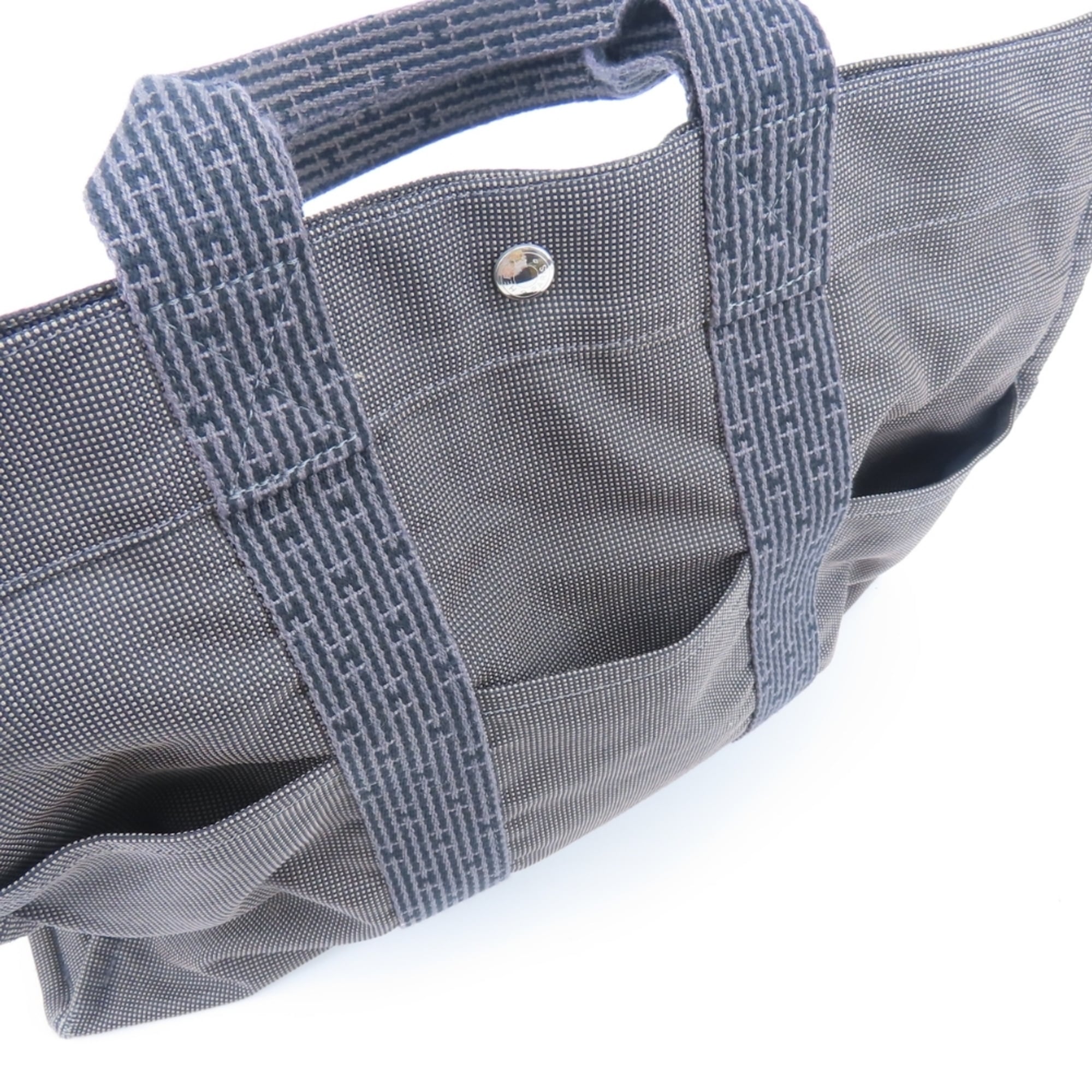 Hermes Gray Polyester Tote Bag (Pre-Owned)