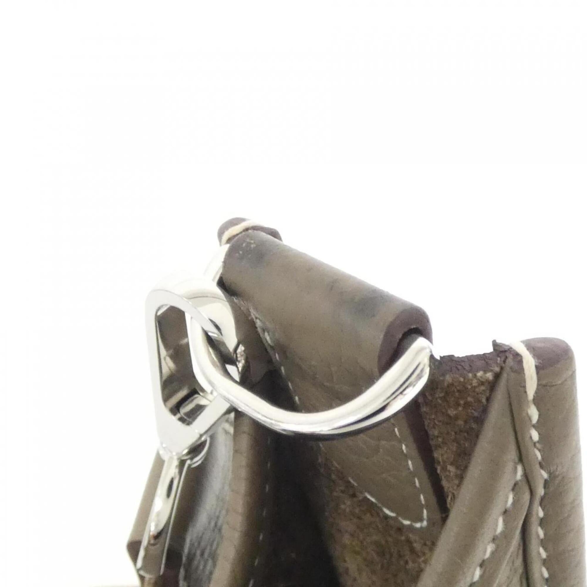 Hermes Etoupe Gray Taurillon Clemence Leather Shoulder Bag (Pre-Owned)