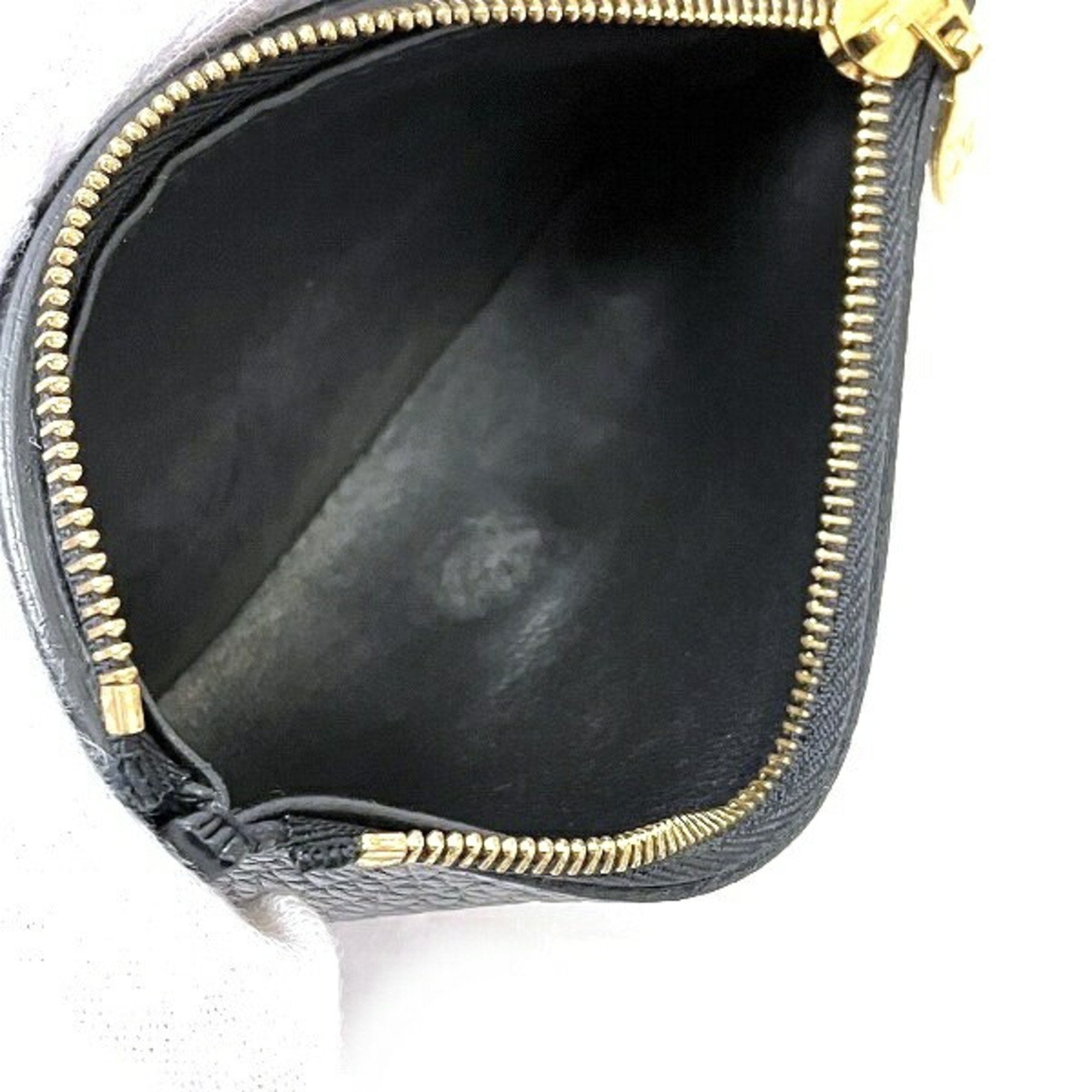 Louis Vuitton Noir Leather Wallet (Tri-Fold) (Pre-Owned)