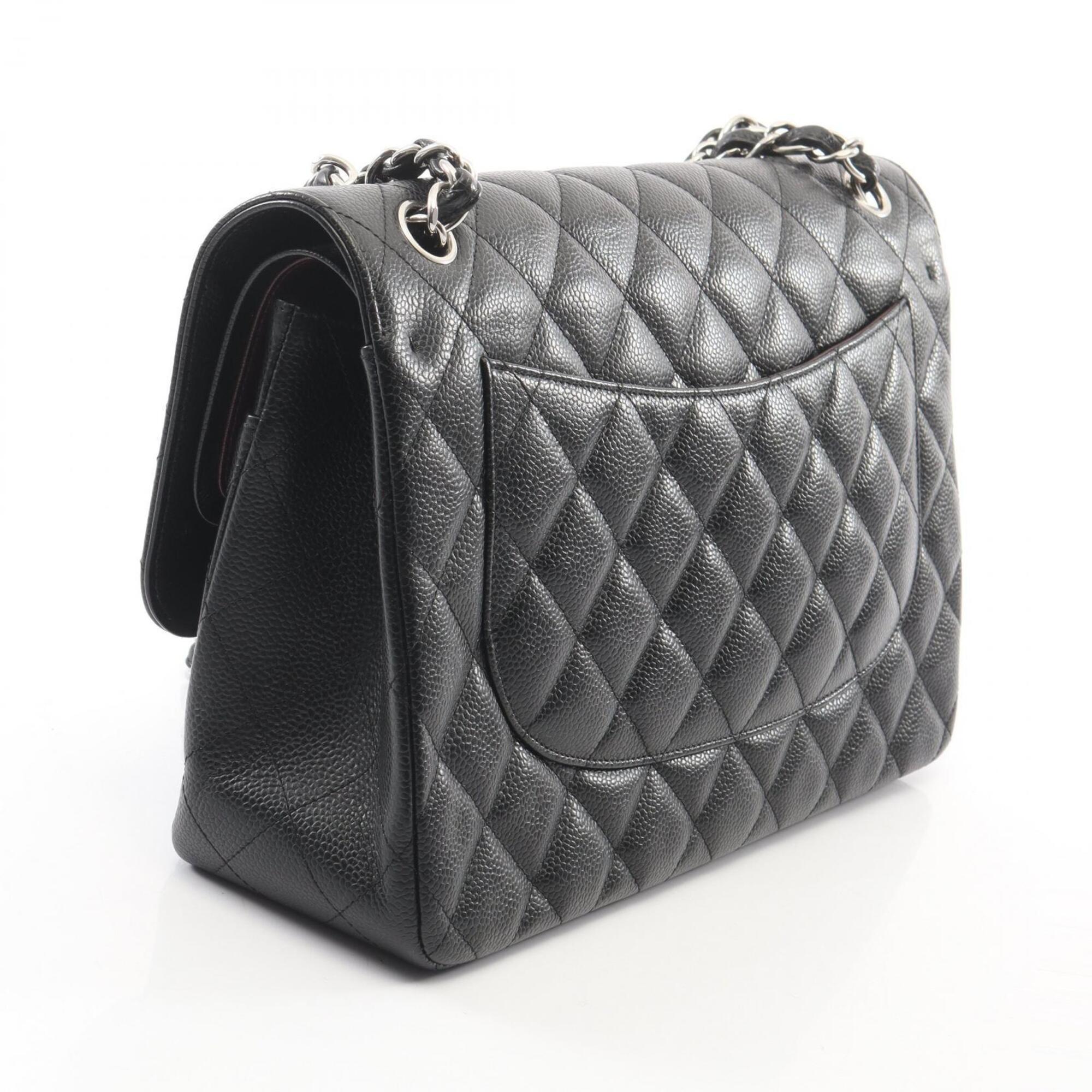 Chanel Black Grained Calfskin Handbag Shoulder Bag (Pre-Owned)