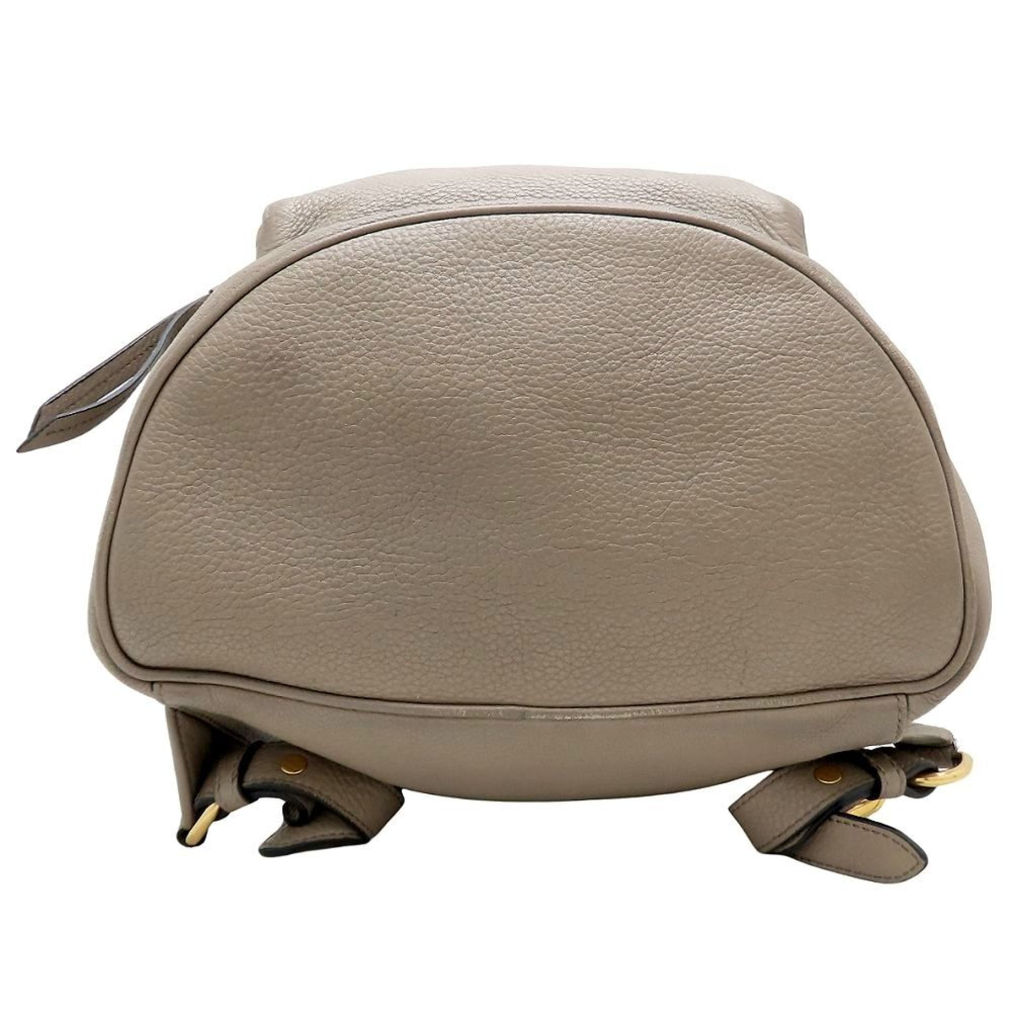 Prada Gray Grayish Leather Backpack (Pre-Owned)