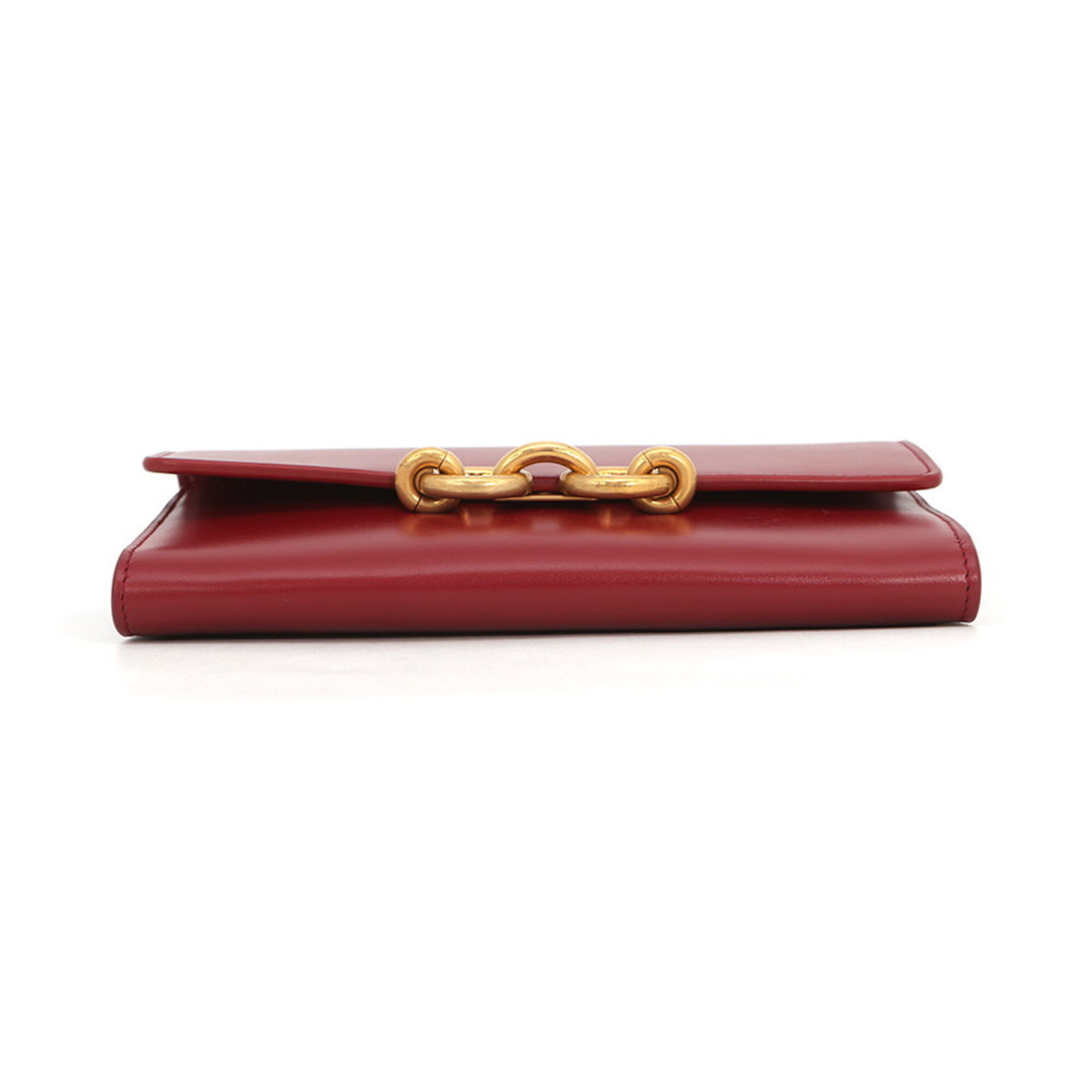 Yves Saint Laurent Red Color Leather Chain/Shoulder Wallet (Pre-Owned)