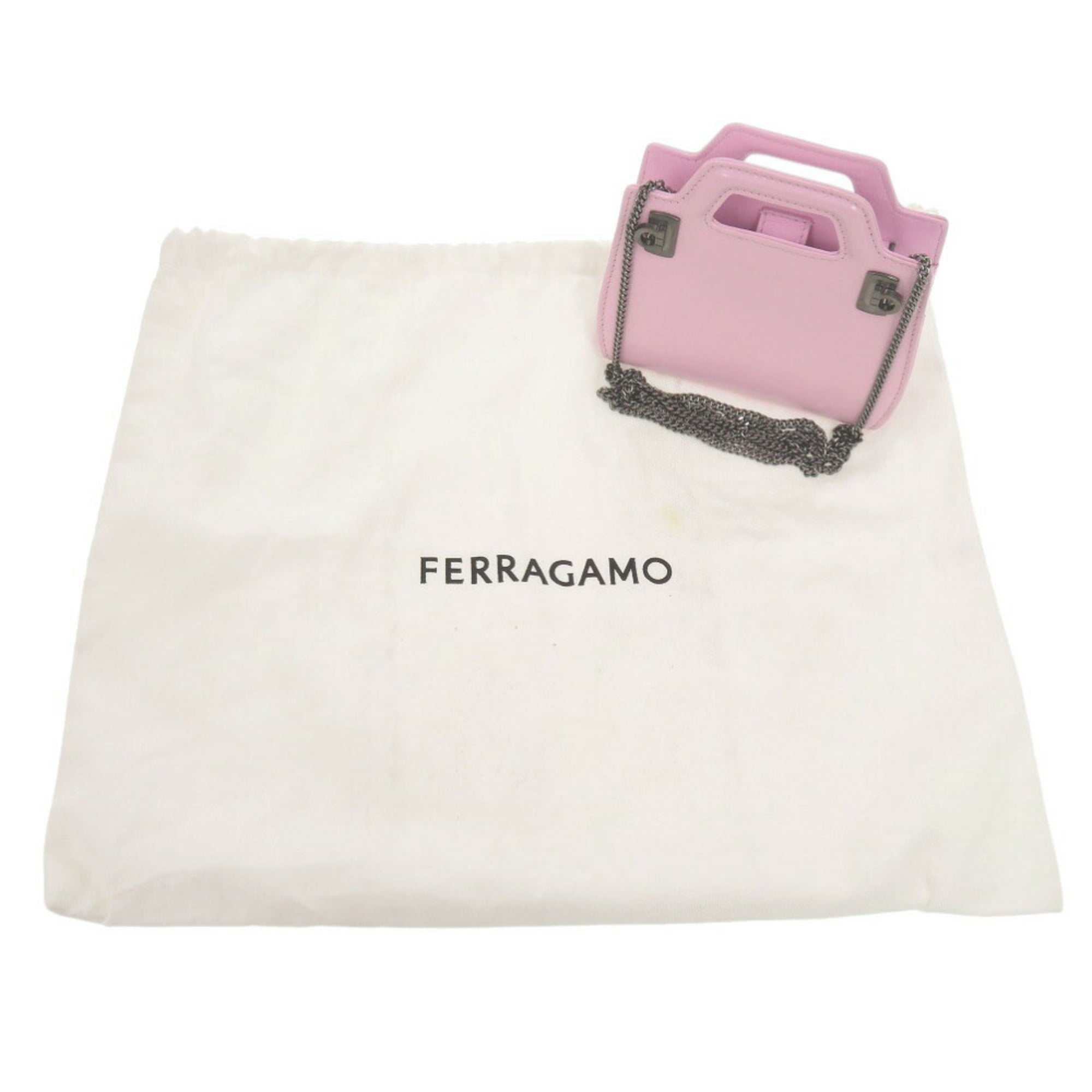 Salvatore Ferragamo Pink Leather Shoulder Bag (Pre-Owned)