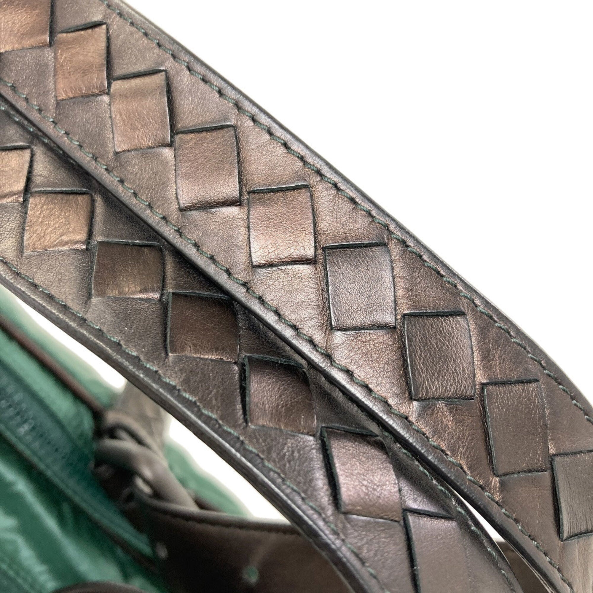Bottega Veneta Black Green Nylon Handbag (Pre-Owned)