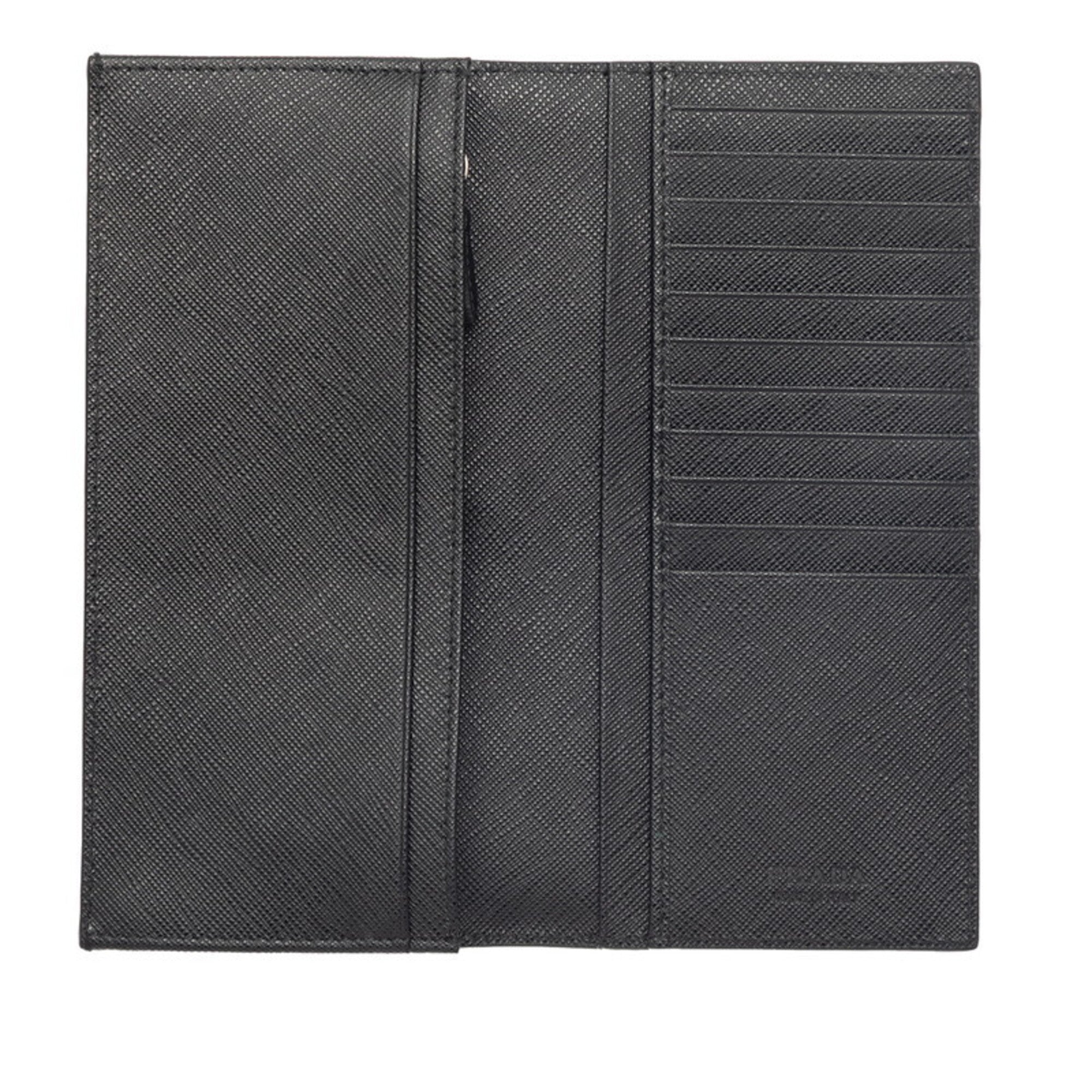 Prada Black Leather Long Wallet (Bi-Fold) (Pre-Owned)