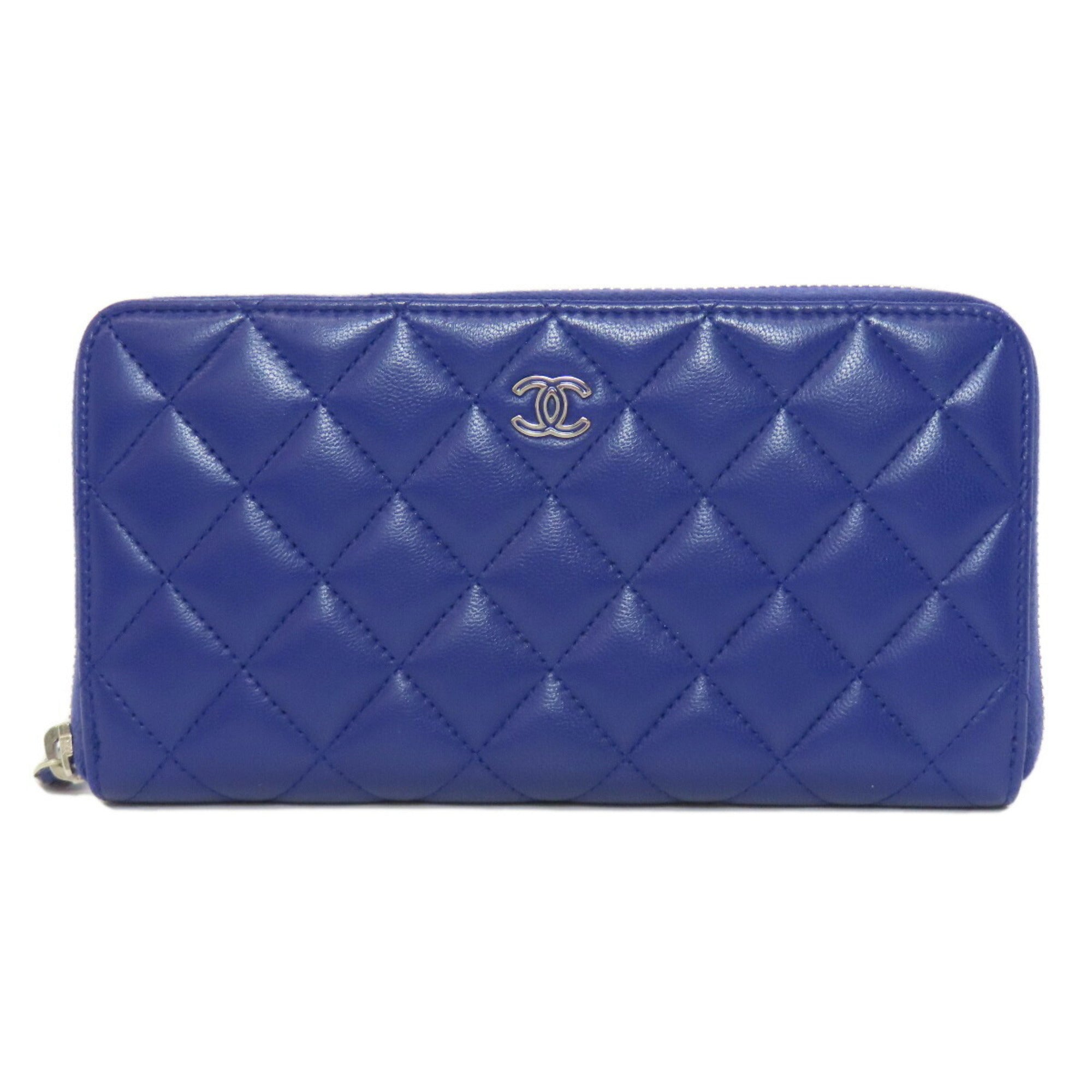 Chanel Purple Leather Long Wallet (Bi-Fold) (Pre-Owned)