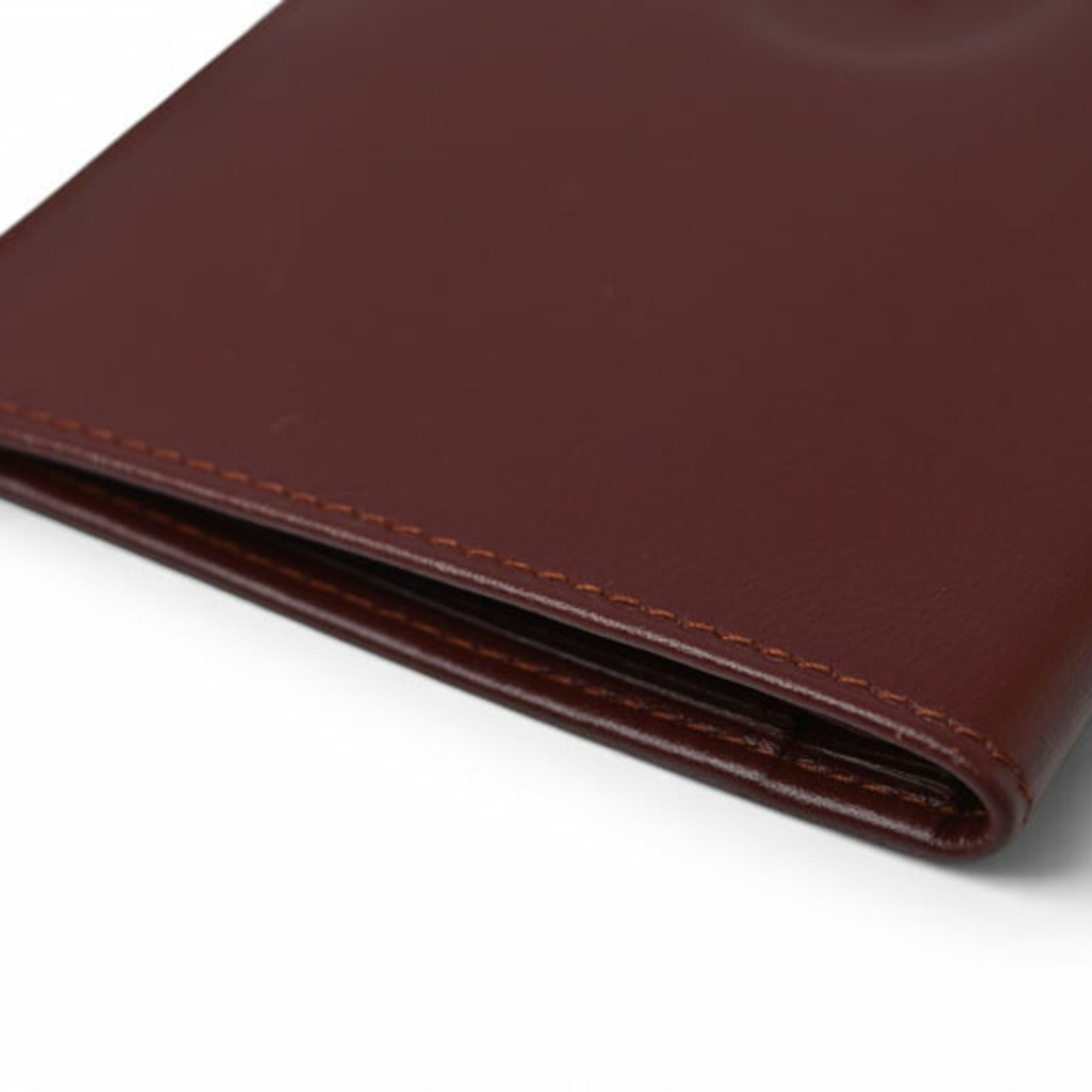 Cartier Must Bordeaux Leather Long Wallet (Bi-Fold) (Pre-Owned)