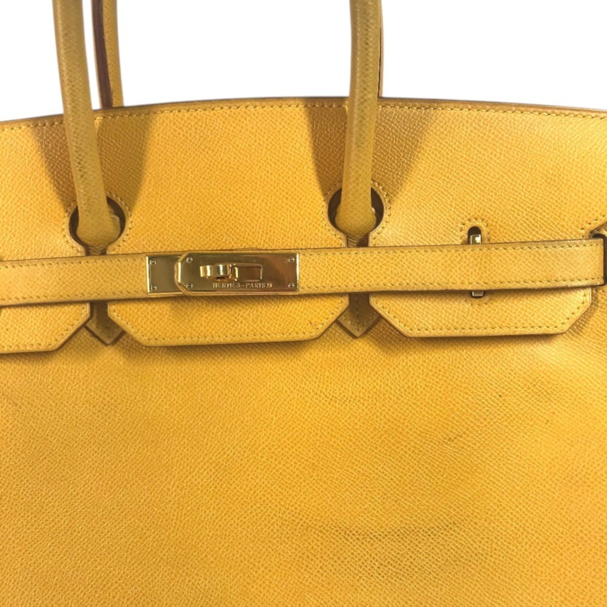 Hermes Jaune Yellow Leather Handbag Tote Bag (Pre-Owned)