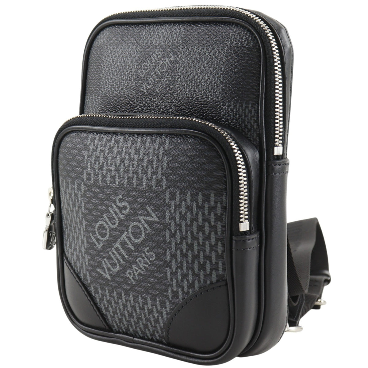 Louis Vuitton Black Damier Graphite Shoulder Bag Sling Bag (Pre-Owned)