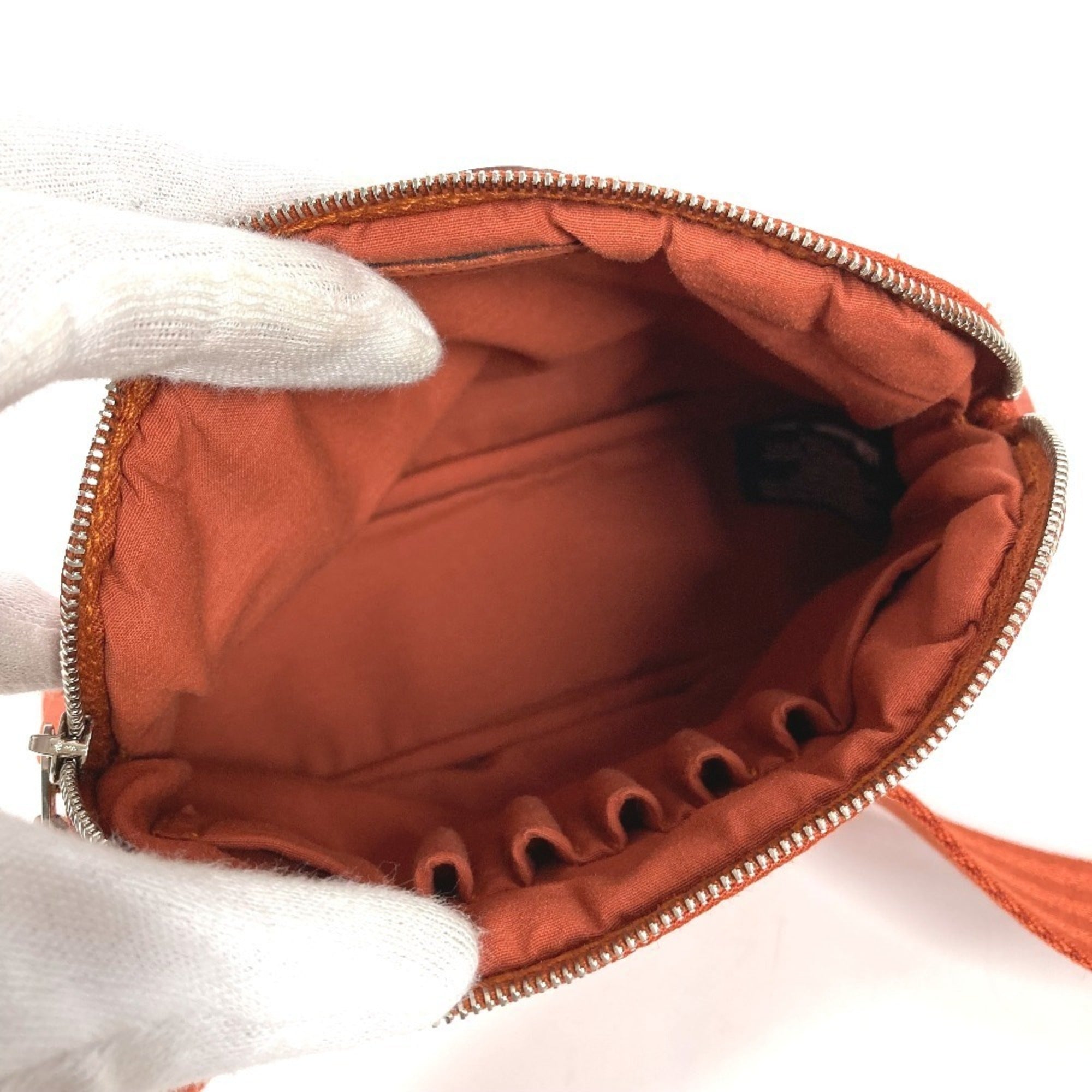 Hermes Orange Cotton Polyamide Fanny Pack Pouch Shoulder Bag (Pre-Owned)