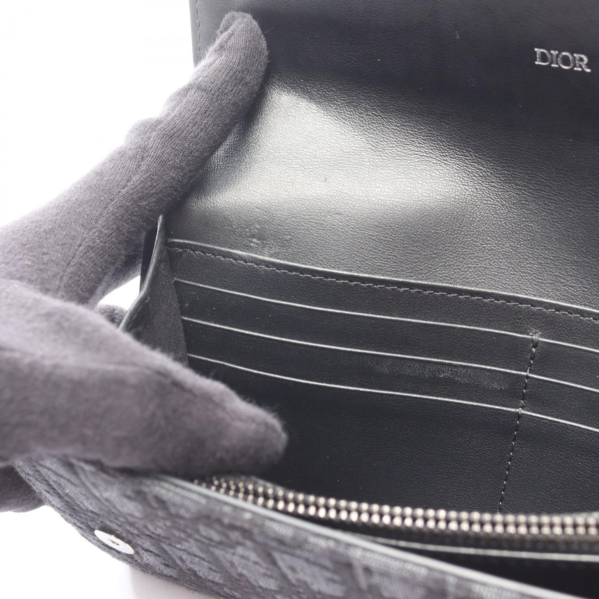 Christian Dior Black Canvas Long Wallet (Bi-Fold) (Pre-Owned)