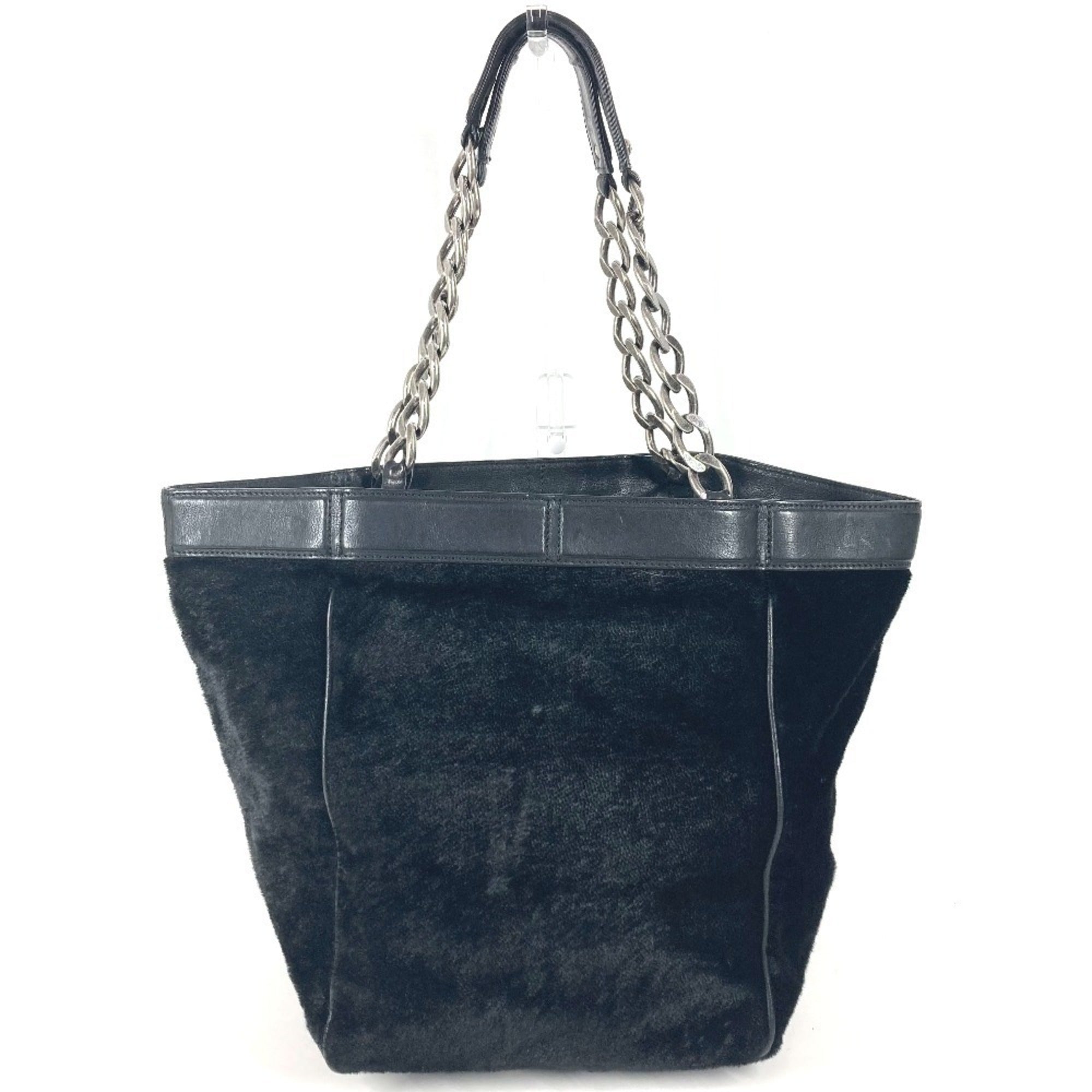 Chanel Black Leather Shoulder Bag Tote Bag (Pre-Owned)